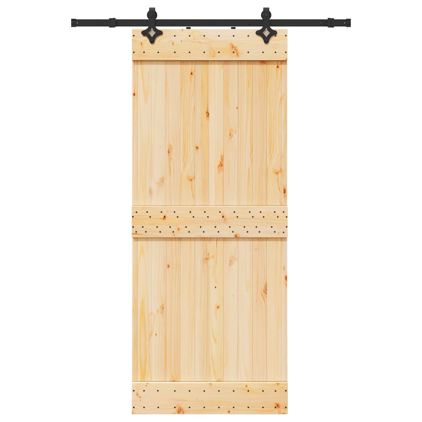 Csúszó ajtó NARVIK Természetes és Fekete 85 x 210 cm (152,5 cm)