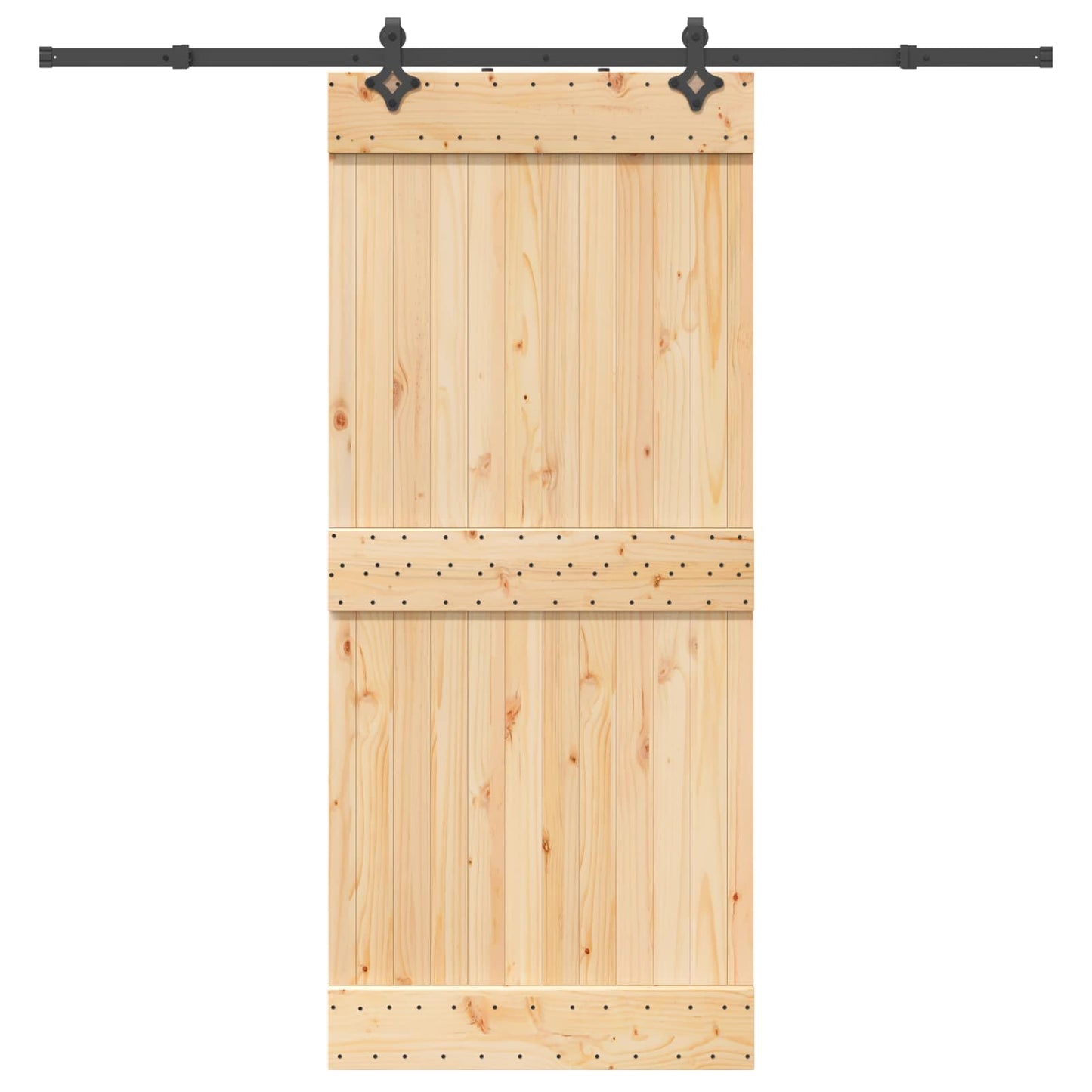 Csúszó ajtó NARVIK Természetes és Fekete 90 x 210 cm (213,5 cm)