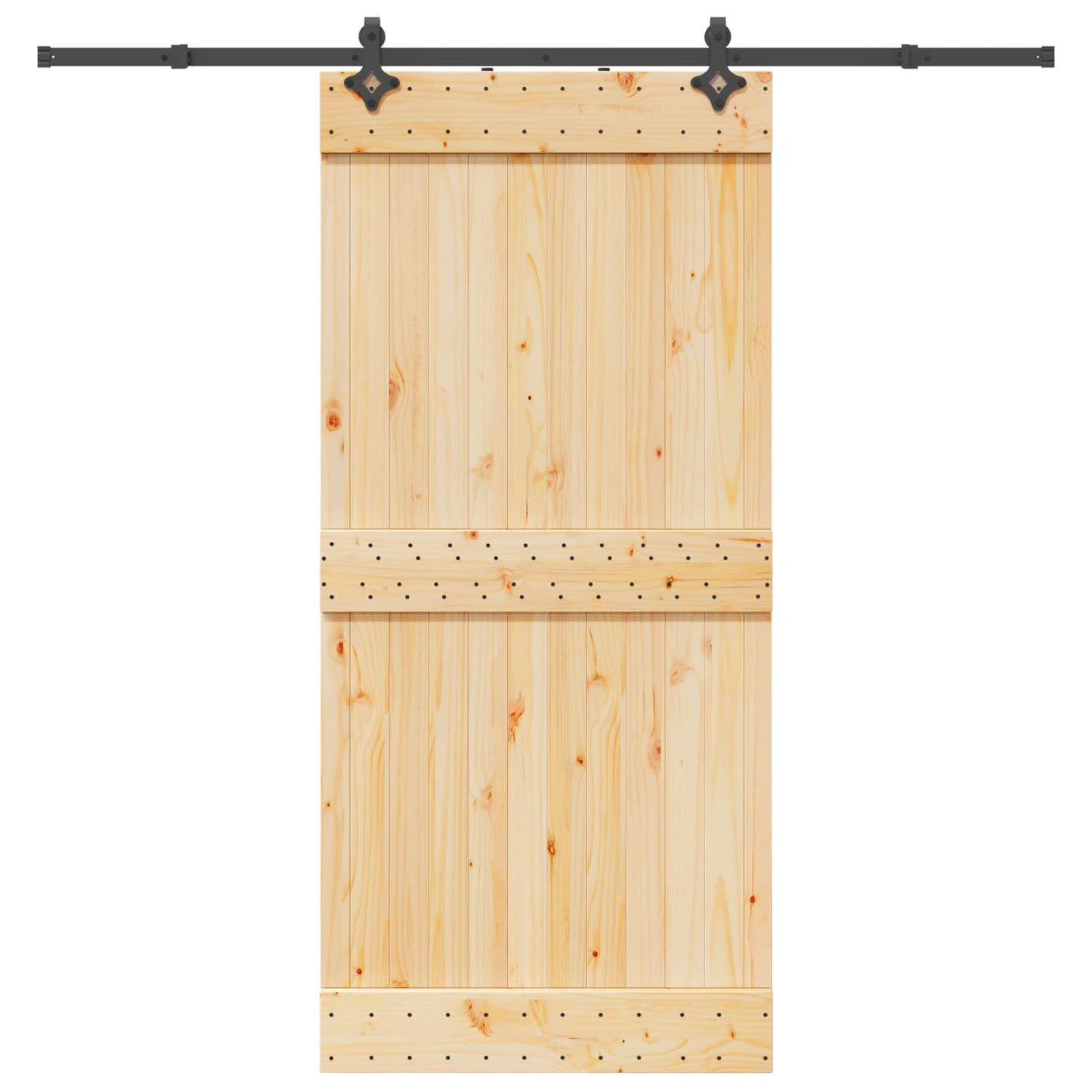 Csúszó ajtó NARVIK Természetes és Fekete 95 x 210 cm (213,5 cm)