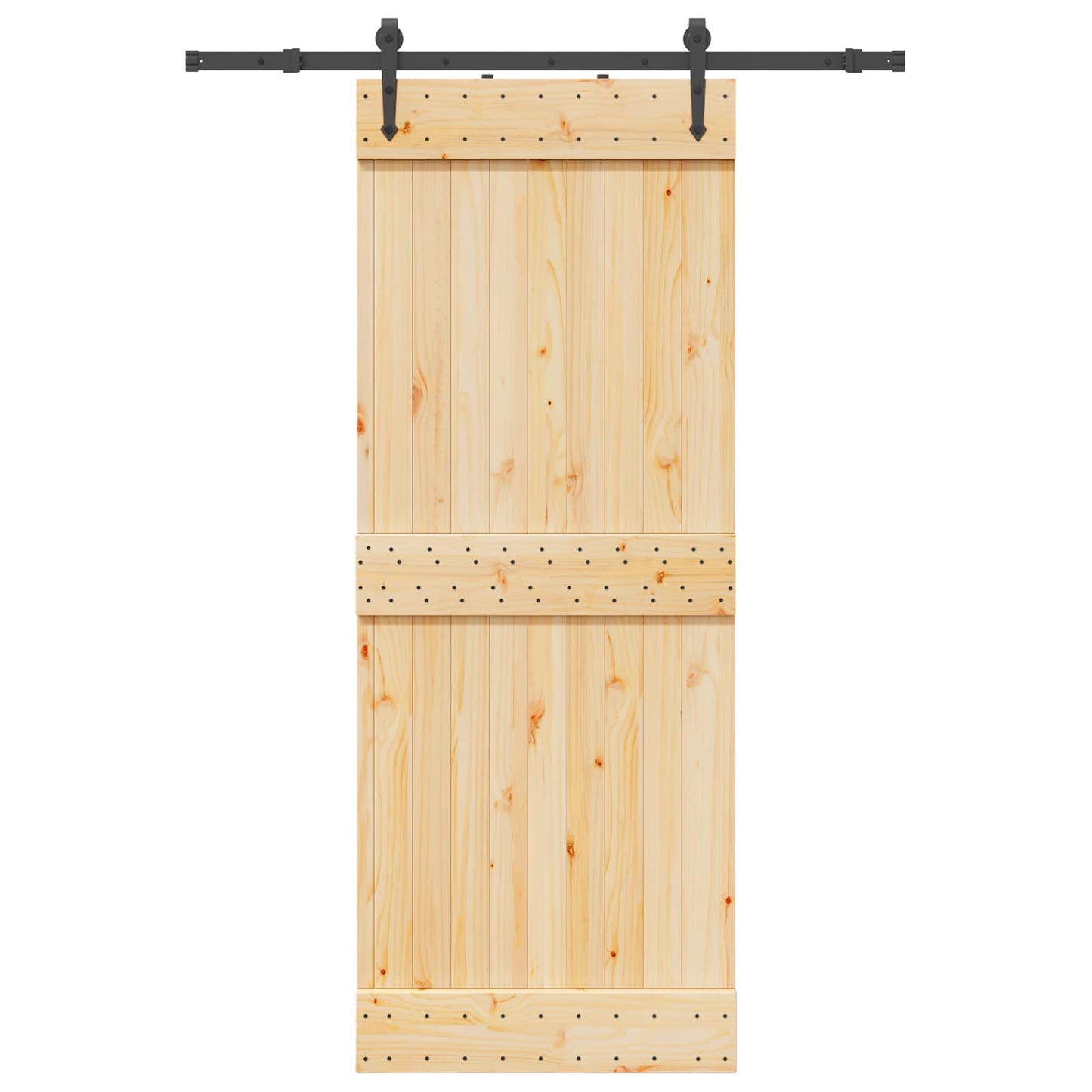 Csúszó ajtó NARVIK Természetes és Fekete 80 x 210 cm (152,5 cm)