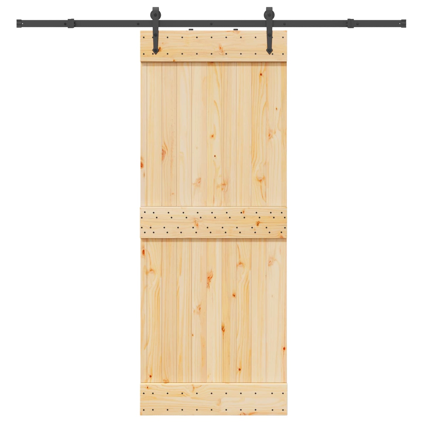 Csúszó ajtó NARVIK Természetes és Fekete 80 x 210 cm (213,5 cm)