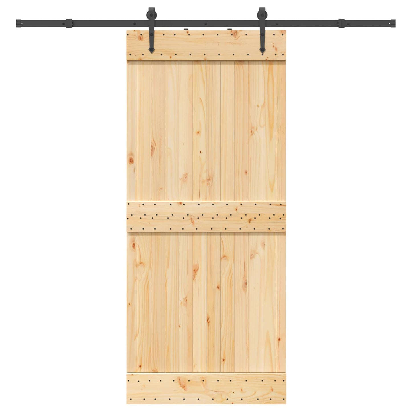 Csúszó ajtó NARVIK Természetes és Fekete 90 x 210 cm (213,5 cm)