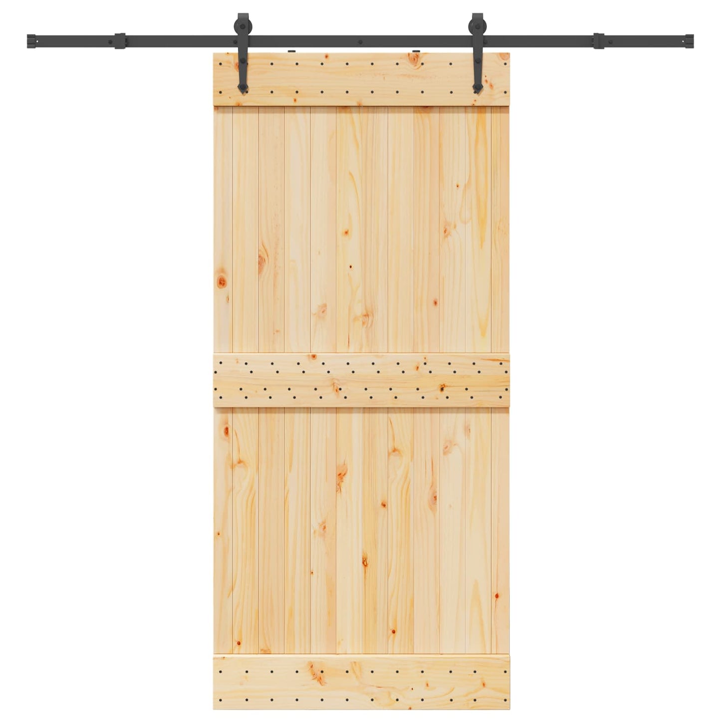 Csúszó ajtó NARVIK Természetes és Fekete 95 x 210 cm (213,5 cm)
