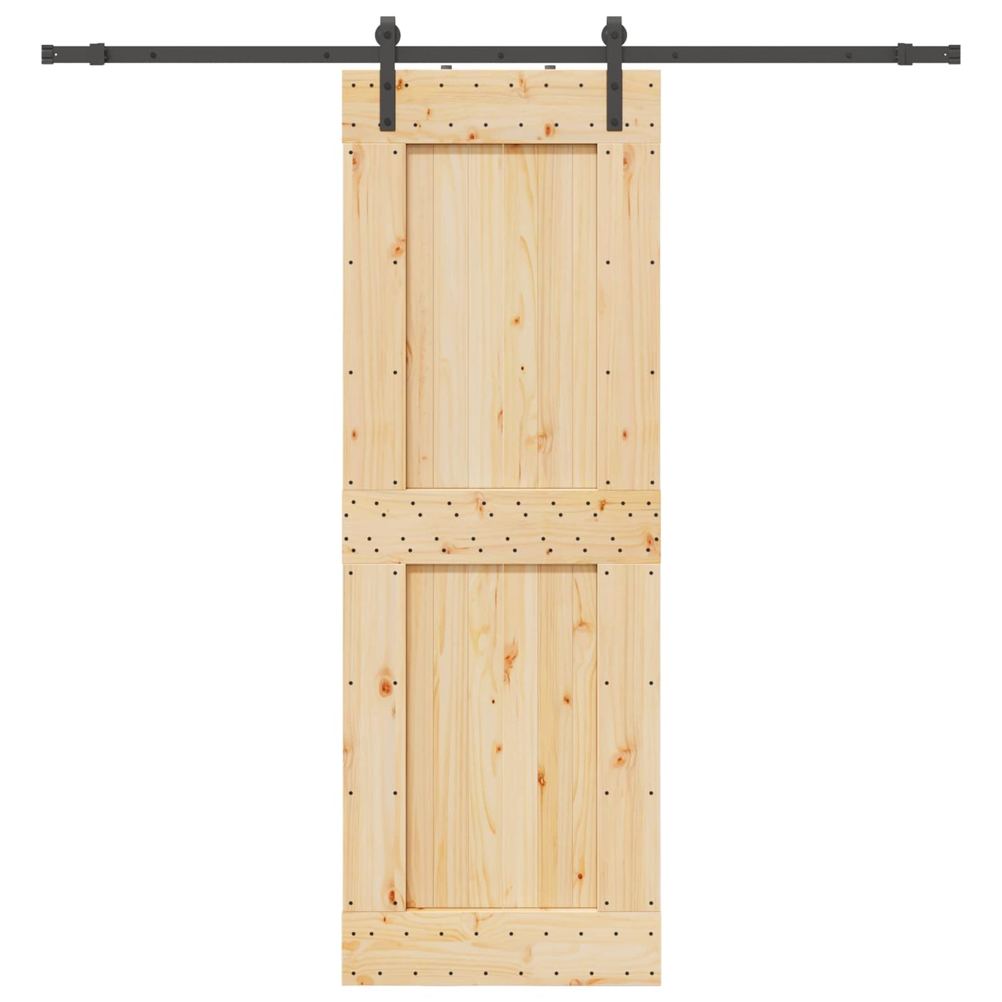 Csúszó ajtó NARVIK Természetes és Fekete 80 x 210 cm (213,5 cm)