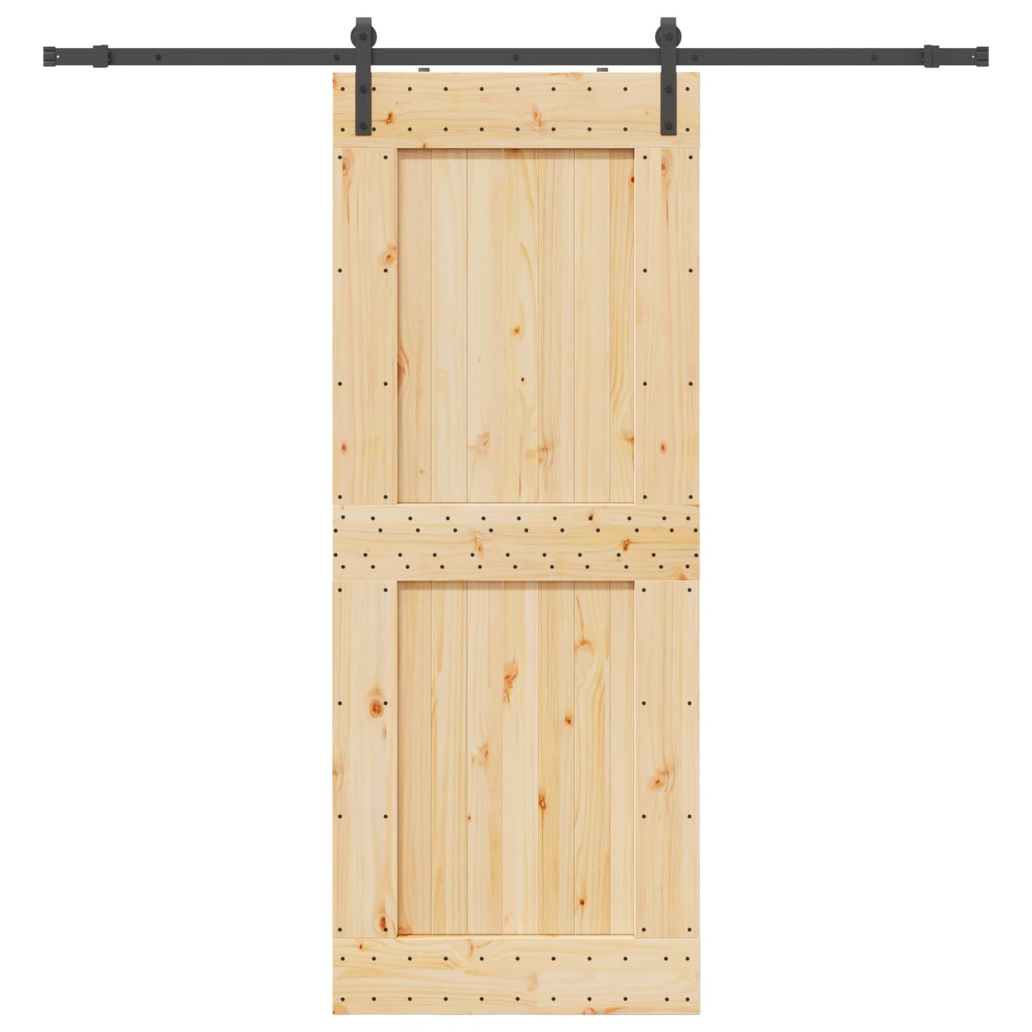 Csúszó ajtó NARVIK Természetes és Fekete 90 x 210 cm (213,5 cm)
