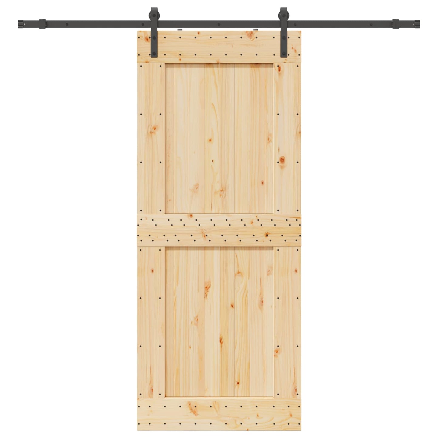 Csúszó ajtó NARVIK Természetes és Fekete 95 x 210 cm (213,5 cm)