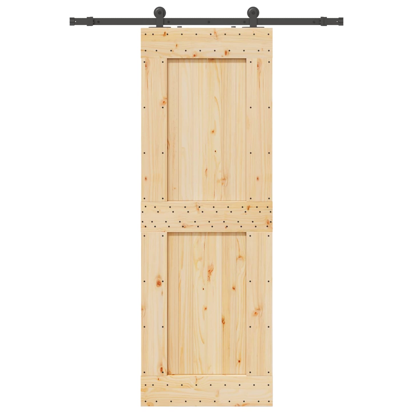 Csúszó ajtó NARVIK Természetes és Fekete 80 x 210 cm (152,5 cm)