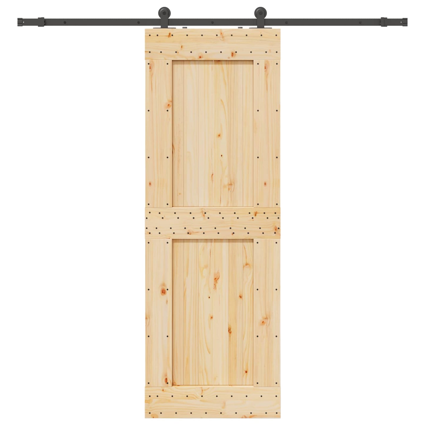 Csúszó ajtó NARVIK Természetes és Fekete 80 x 210 cm (213,5 cm)