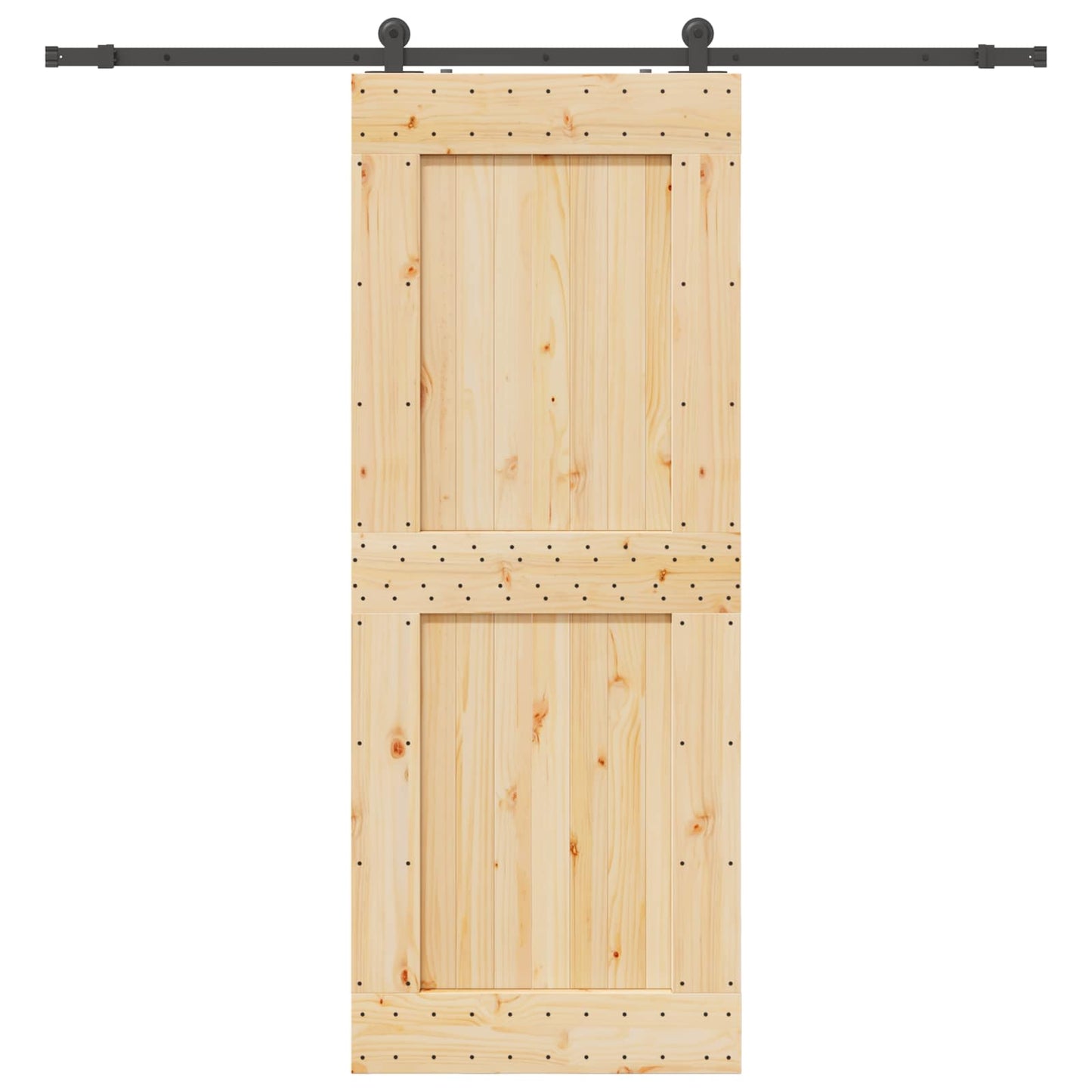 Csúszó ajtó NARVIK Természetes és Fekete 90 x 210 cm (213,5 cm)