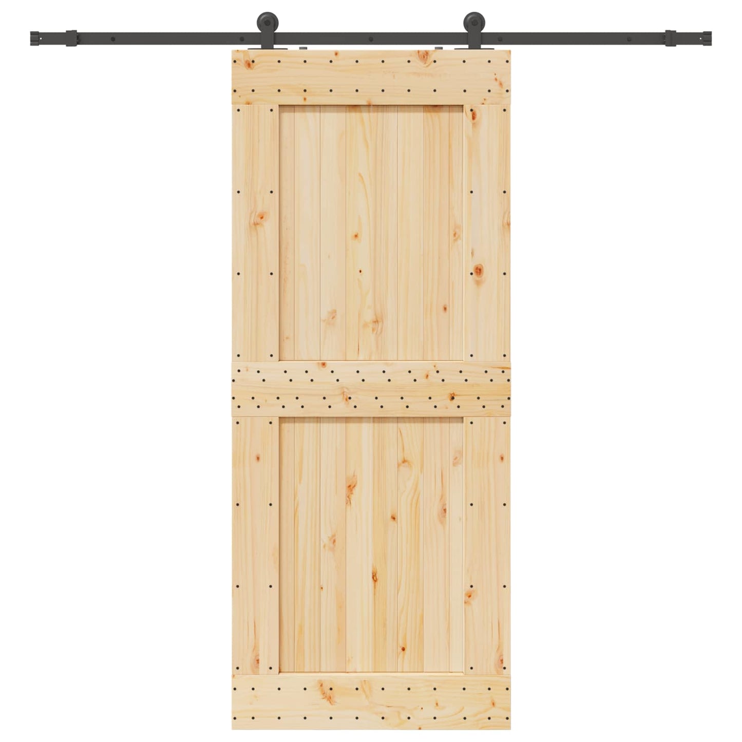 Csúszó ajtó NARVIK Természetes és Fekete 95 x 210 cm (213,5 cm)