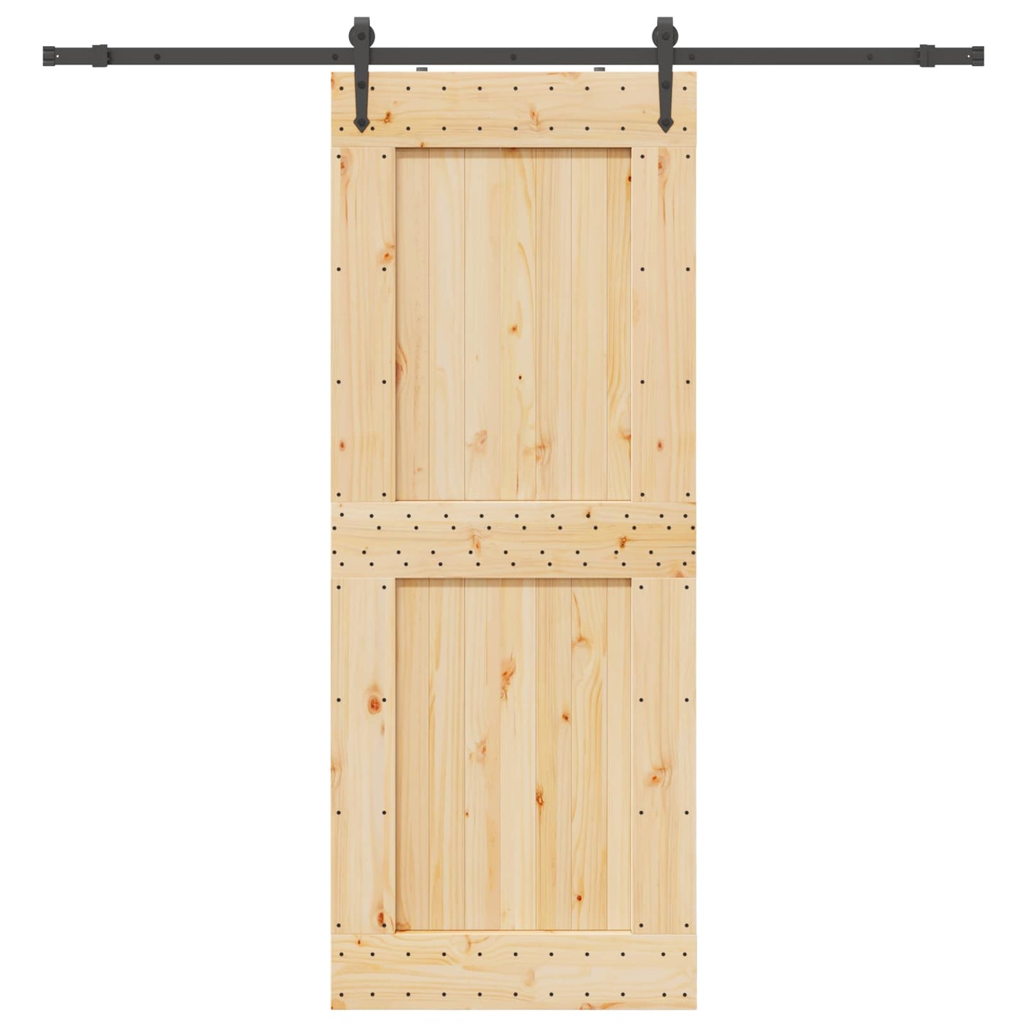 Csúszó ajtó NARVIK Természetes és Fekete 90 x 210 cm (213,5 cm)
