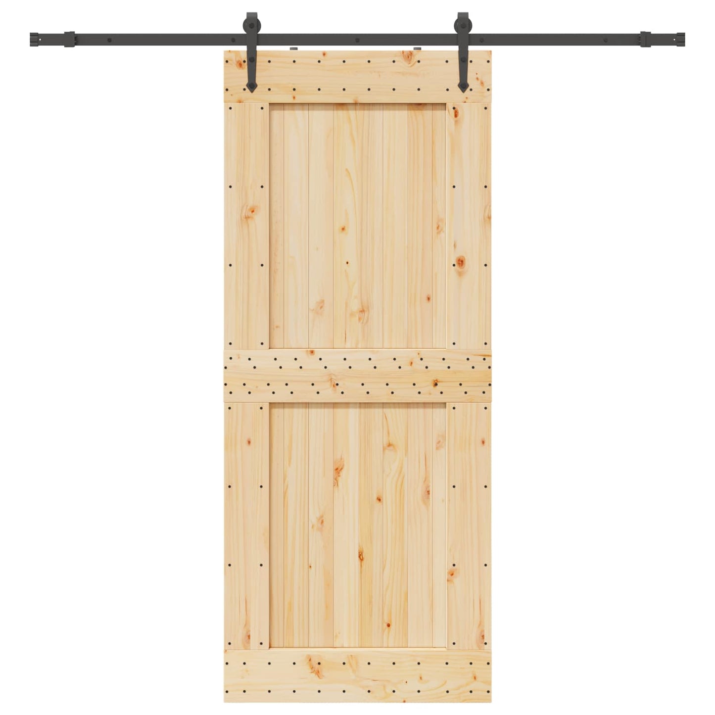 Csúszó ajtó NARVIK Természetes és Fekete 95 x 210 cm (213,5 cm)