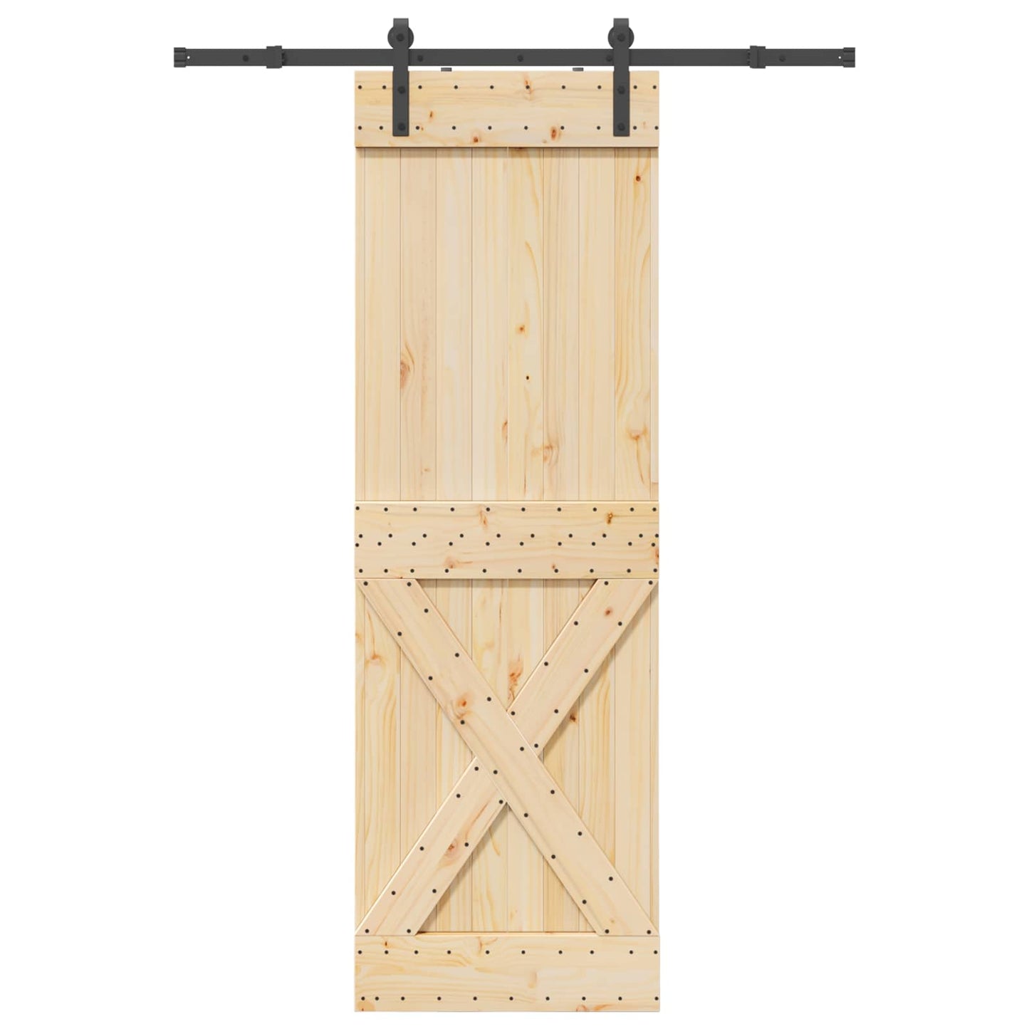 Csúszó ajtó NARVIK Természetes és Fekete 70 x 210 cm (152,5 cm)