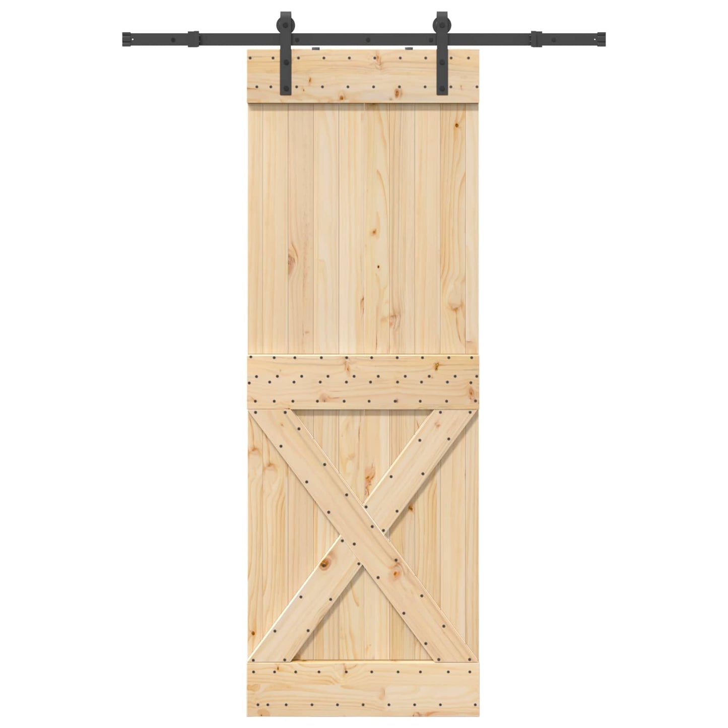 Csúszó ajtó NARVIK Természetes és Fekete 80 x 210 cm (152,5 cm)