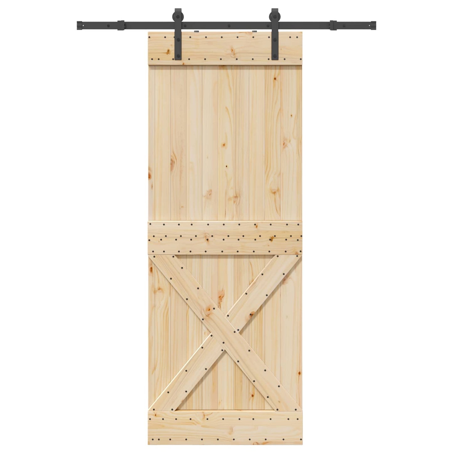 Csúszó ajtó NARVIK Természetes és Fekete 85 x 210 cm (152,5 cm)