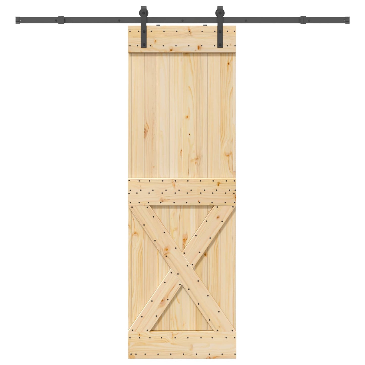 Csúszó ajtó NARVIK Természetes és Fekete 70 x 210 cm (213,5 cm)