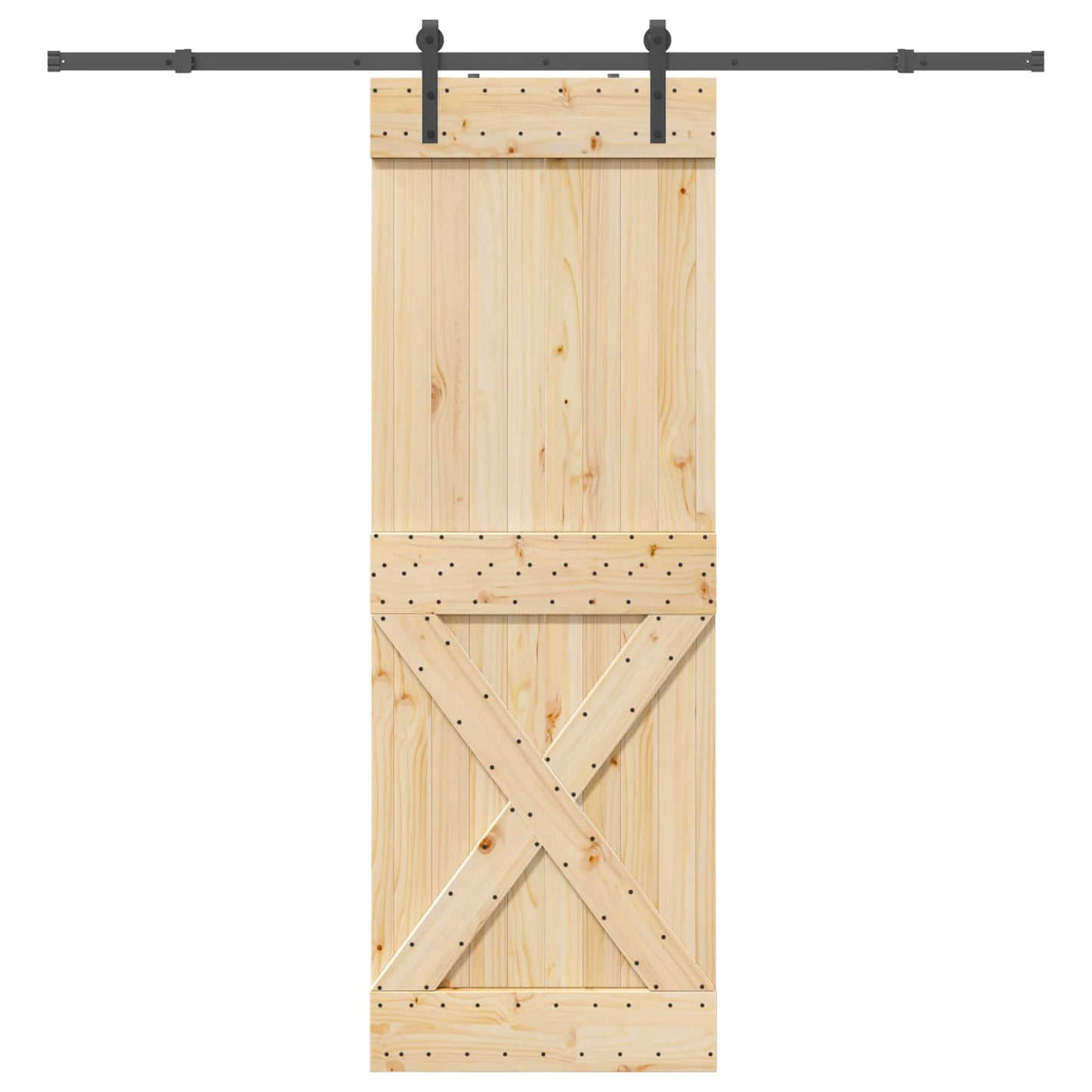 Csúszó ajtó NARVIK Természetes és Fekete 80 x 210 cm (213,5 cm)