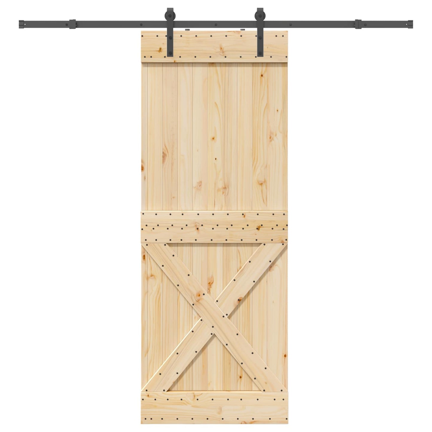Csúszó ajtó NARVIK Természetes és Fekete 85 x 210 cm (213,5 cm)