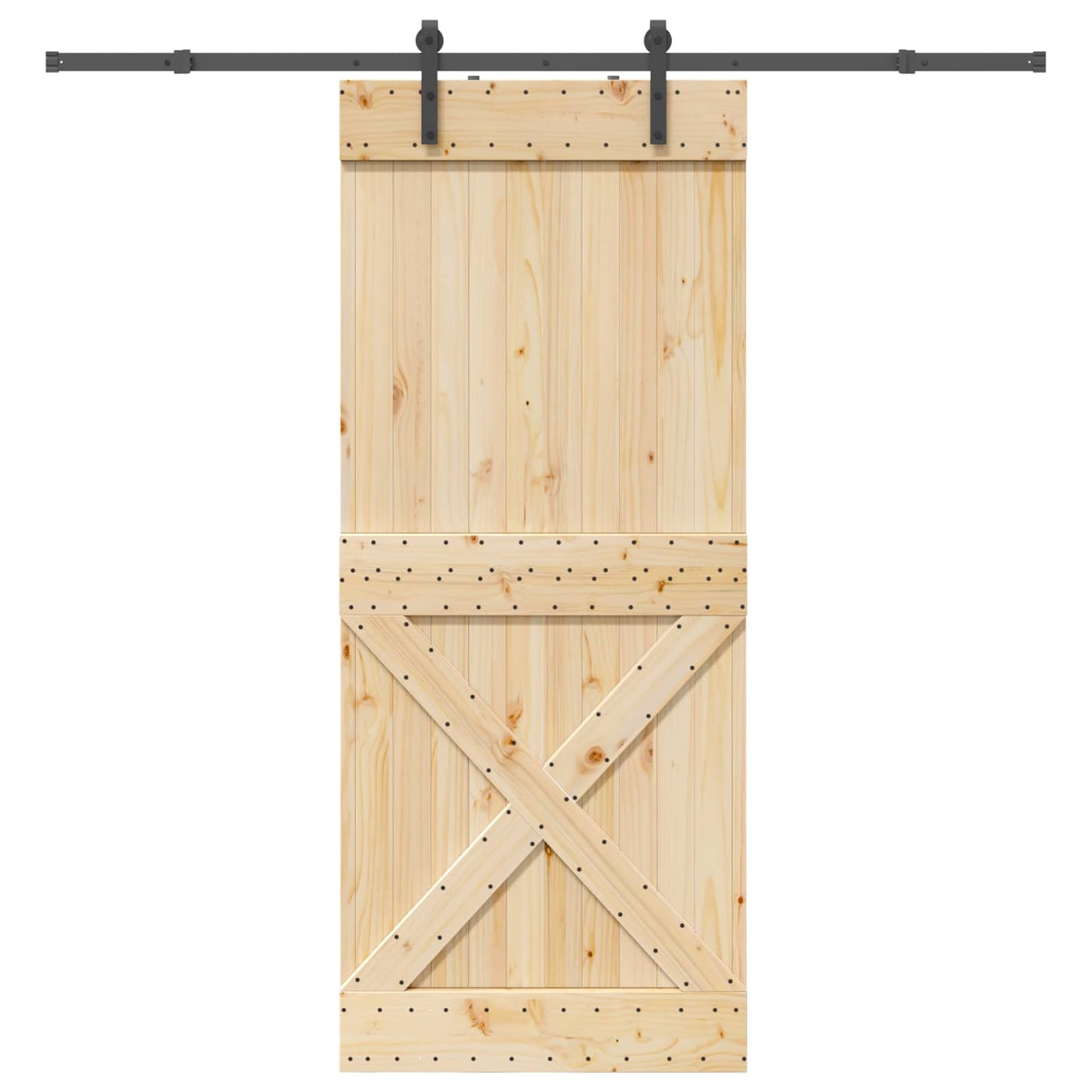 Csúszó ajtó NARVIK Természetes és Fekete 90 x 210 cm (213,5 cm)