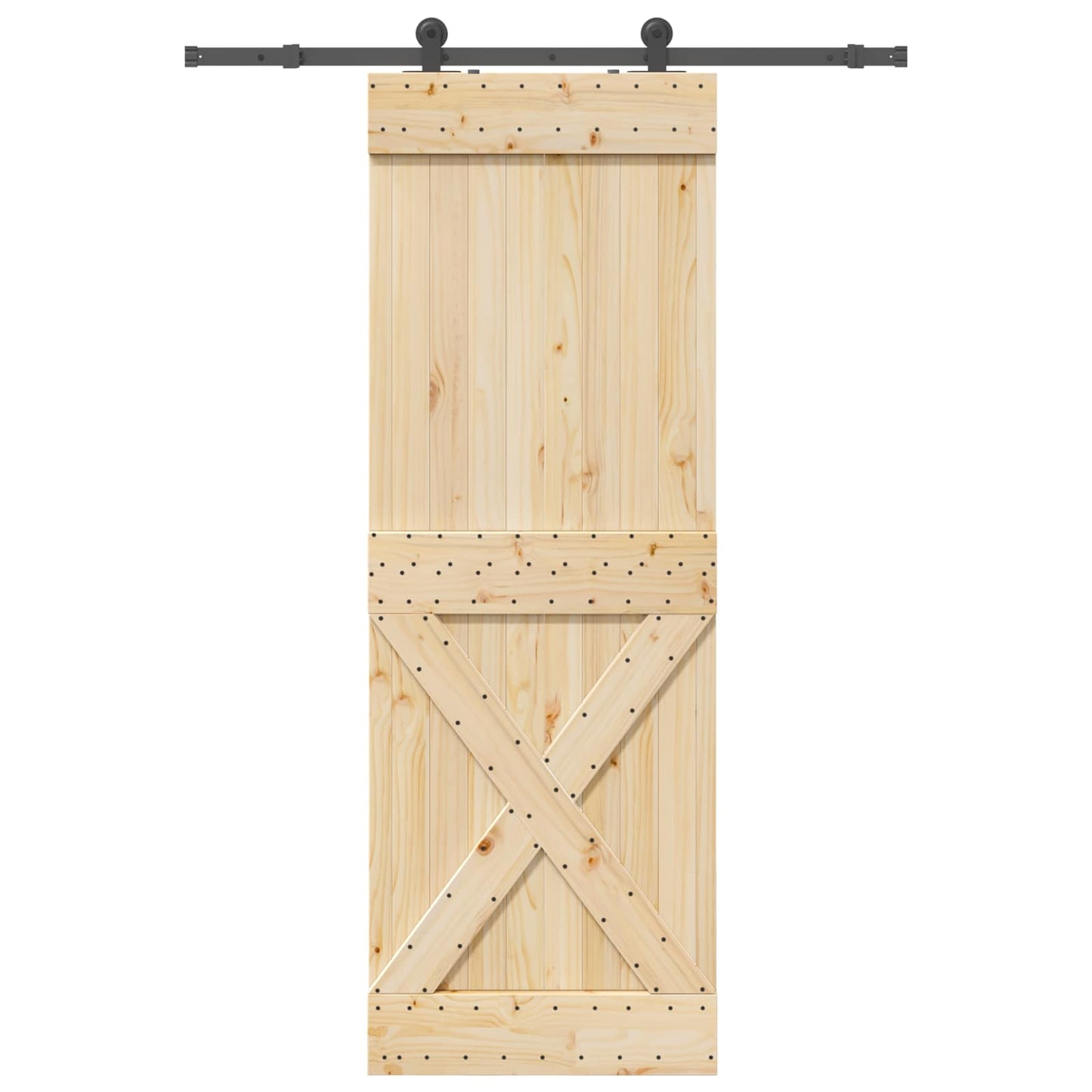 Csúszó ajtó NARVIK Természetes és Fekete 80 x 210 cm (152,5 cm)