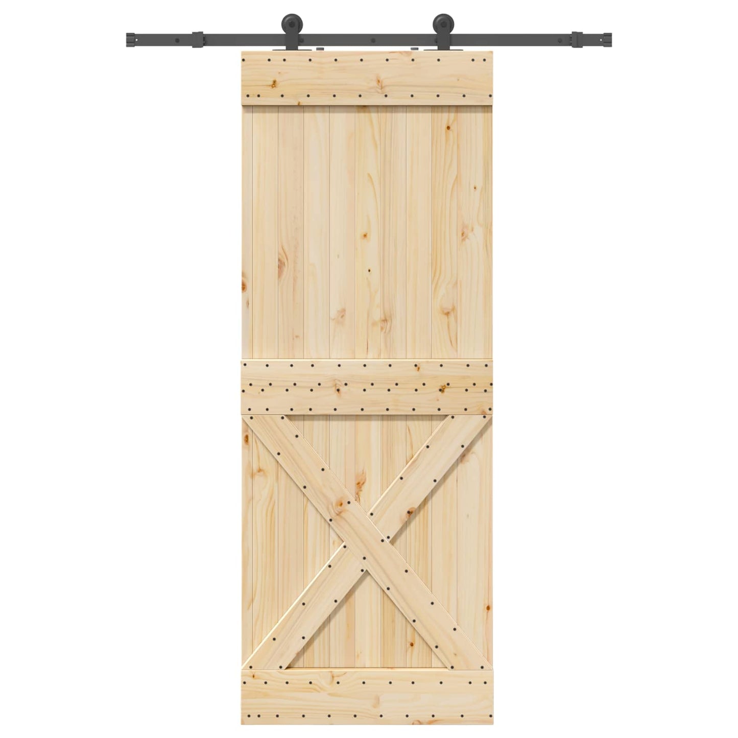 Csúszó ajtó NARVIK Természetes és Fekete 85 x 210 cm (152,5 cm)