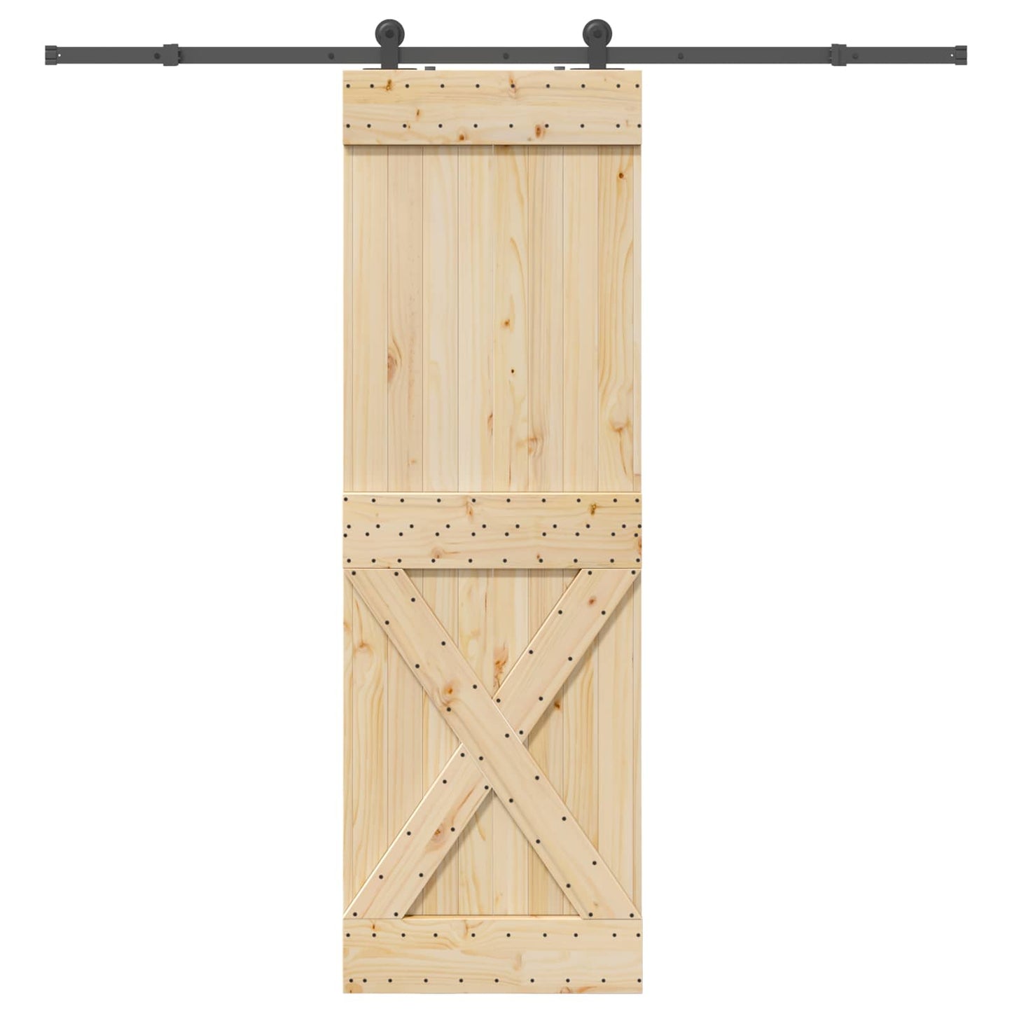 Csúszó ajtó NARVIK Természetes és Fekete 70 x 210 cm (213,5 cm)
