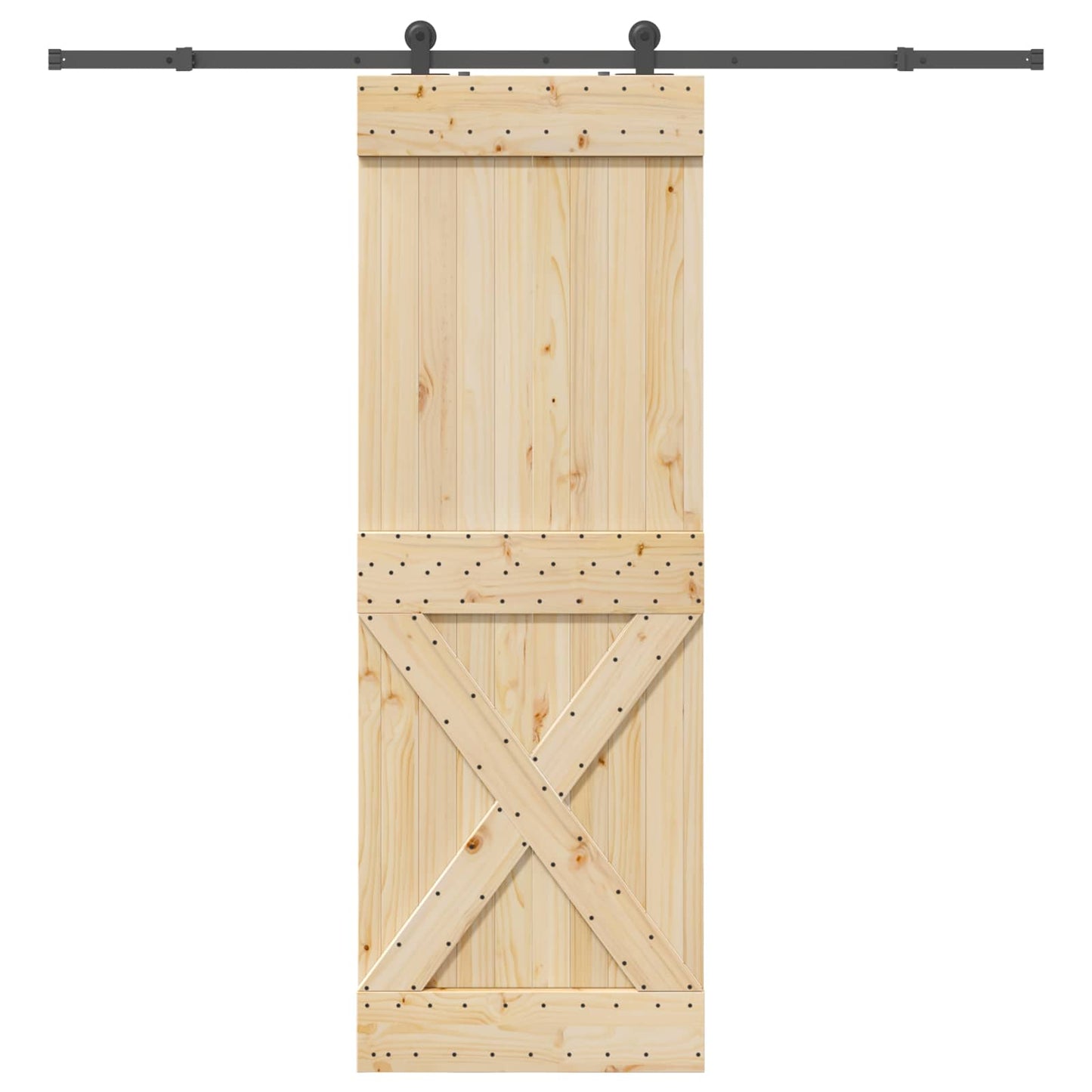 Csúszó ajtó NARVIK Természetes és Fekete 80 x 210 cm (213,5 cm)