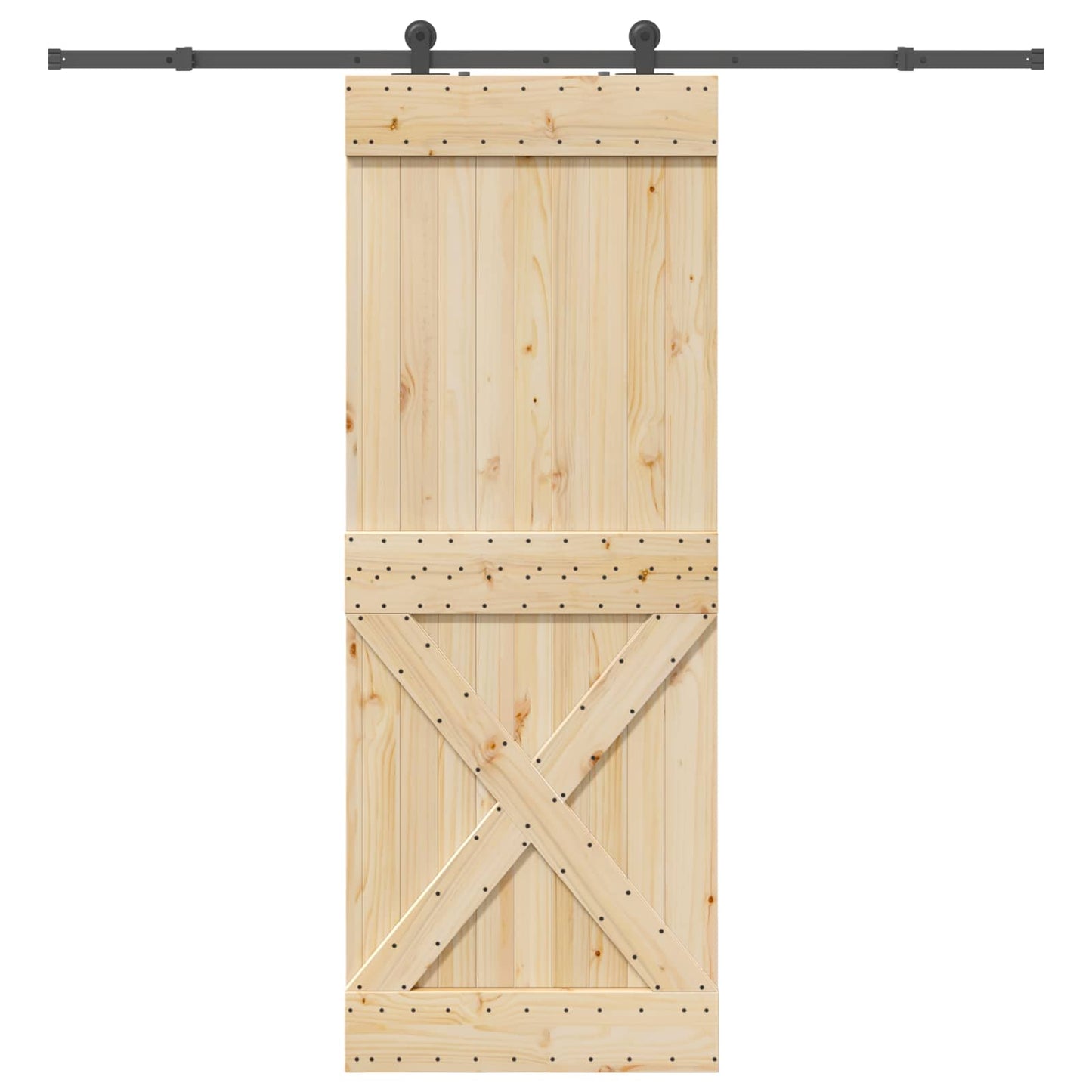 Csúszó ajtó NARVIK Természetes és Fekete 85 x 210 cm (213,5 cm)