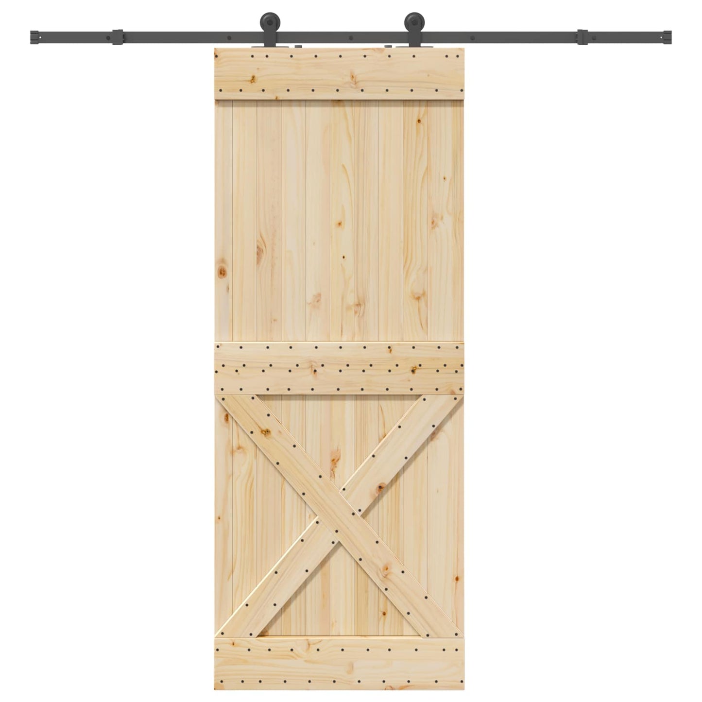 Csúszó ajtó NARVIK Természetes és Fekete 90 x 210 cm (213,5 cm)