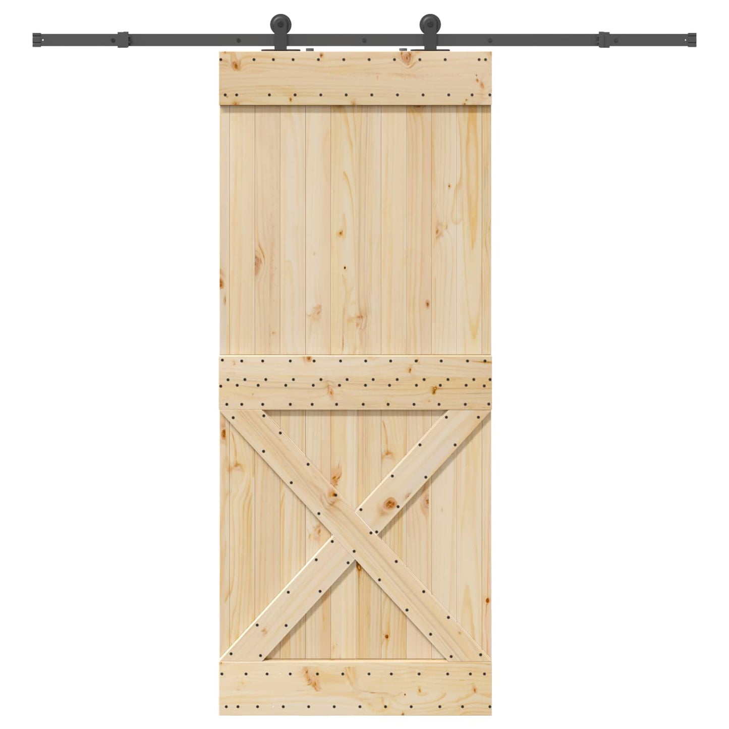 Csúszó ajtó NARVIK Természetes és Fekete 95 x 210 cm (213,5 cm)