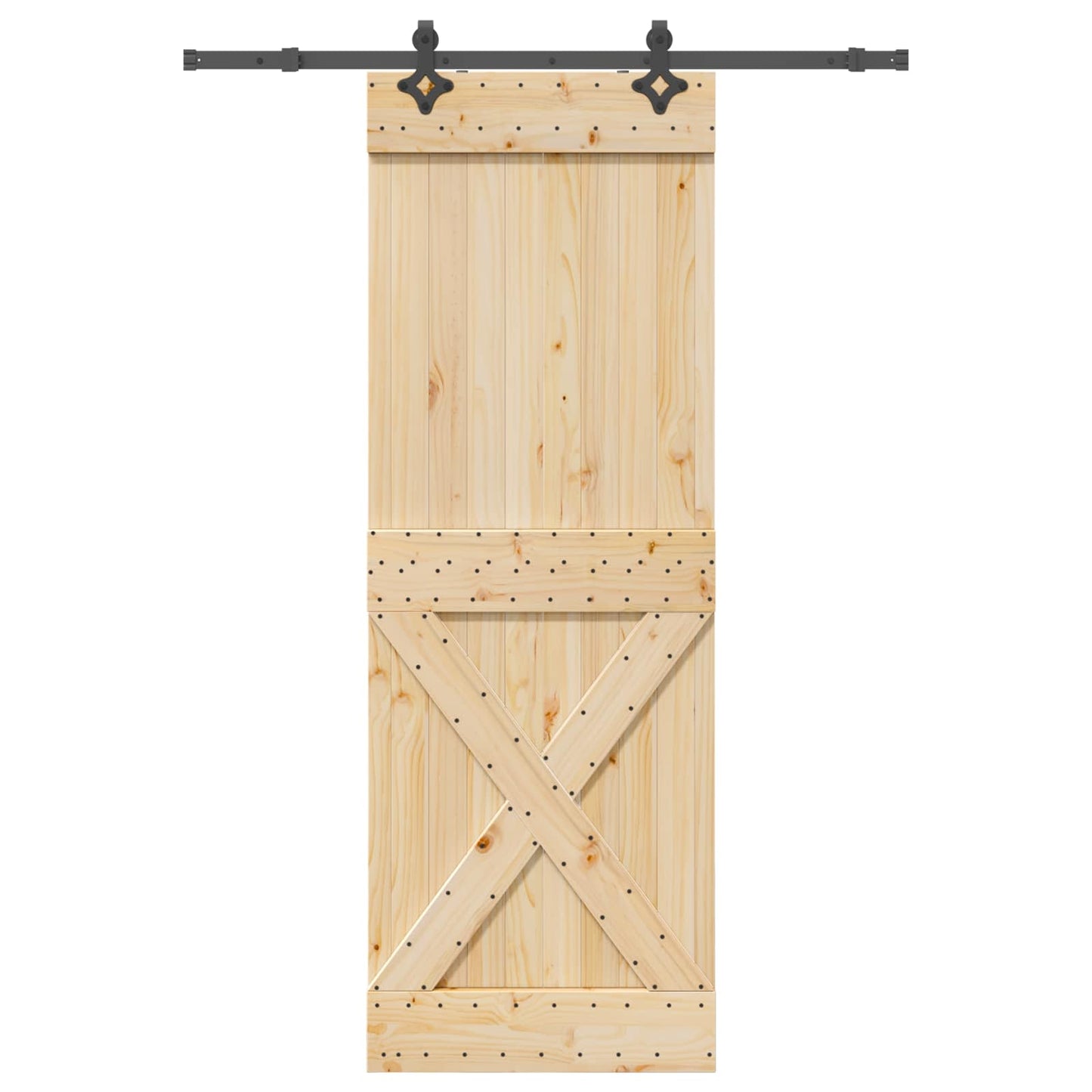 Csúszó ajtó NARVIK Természetes és Fekete 80 x 210 cm (152,5 cm)