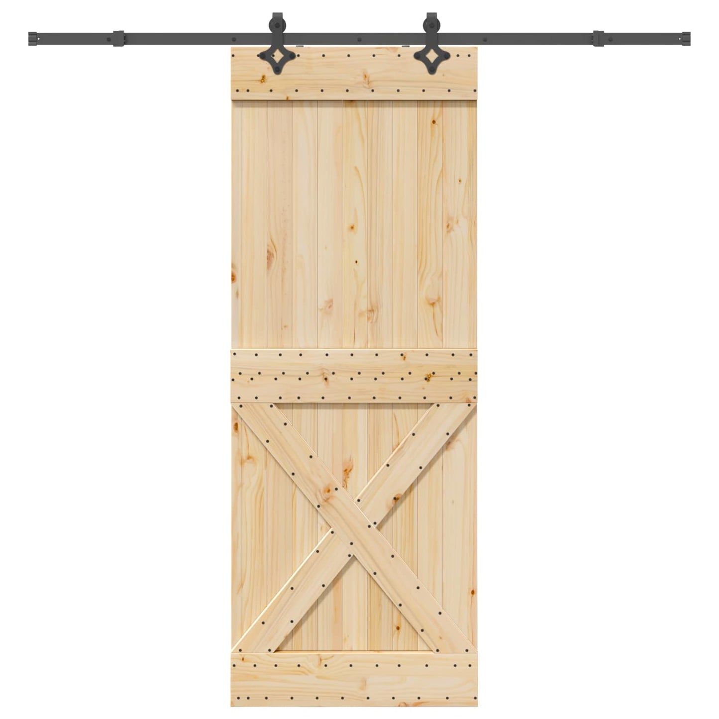 Csúszó ajtó NARVIK Természetes és Fekete 85 x 210 cm (213,5 cm)