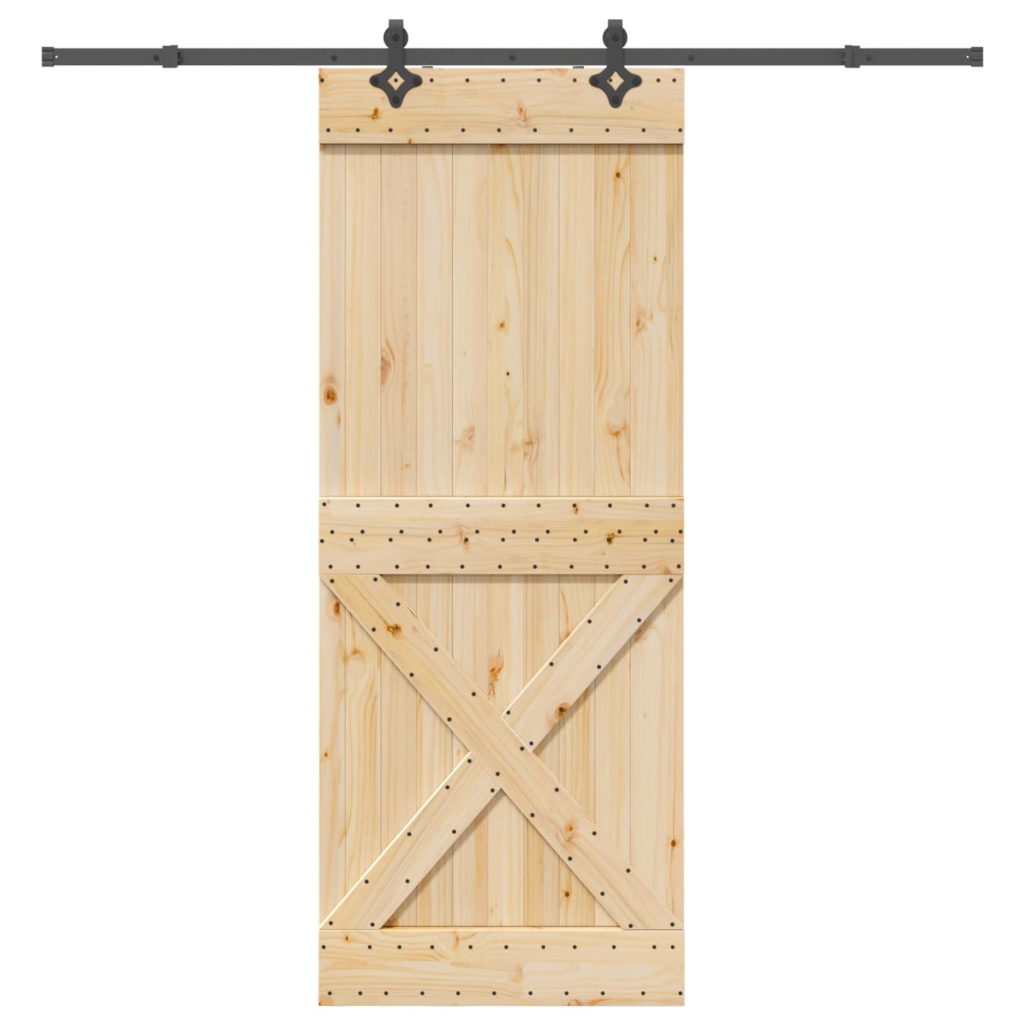 Csúszó ajtó NARVIK Természetes és Fekete 90 x 210 cm (213,5 cm)