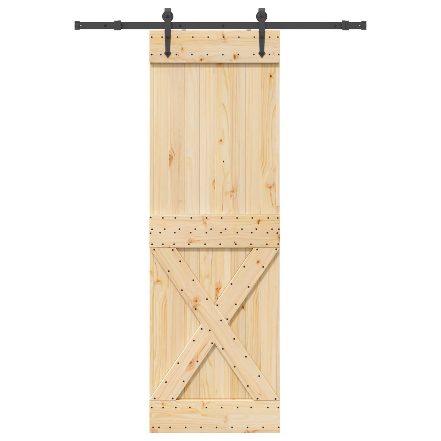 Csúszó ajtó NARVIK Természetes és Fekete 70 x 210 cm (152,5 cm)