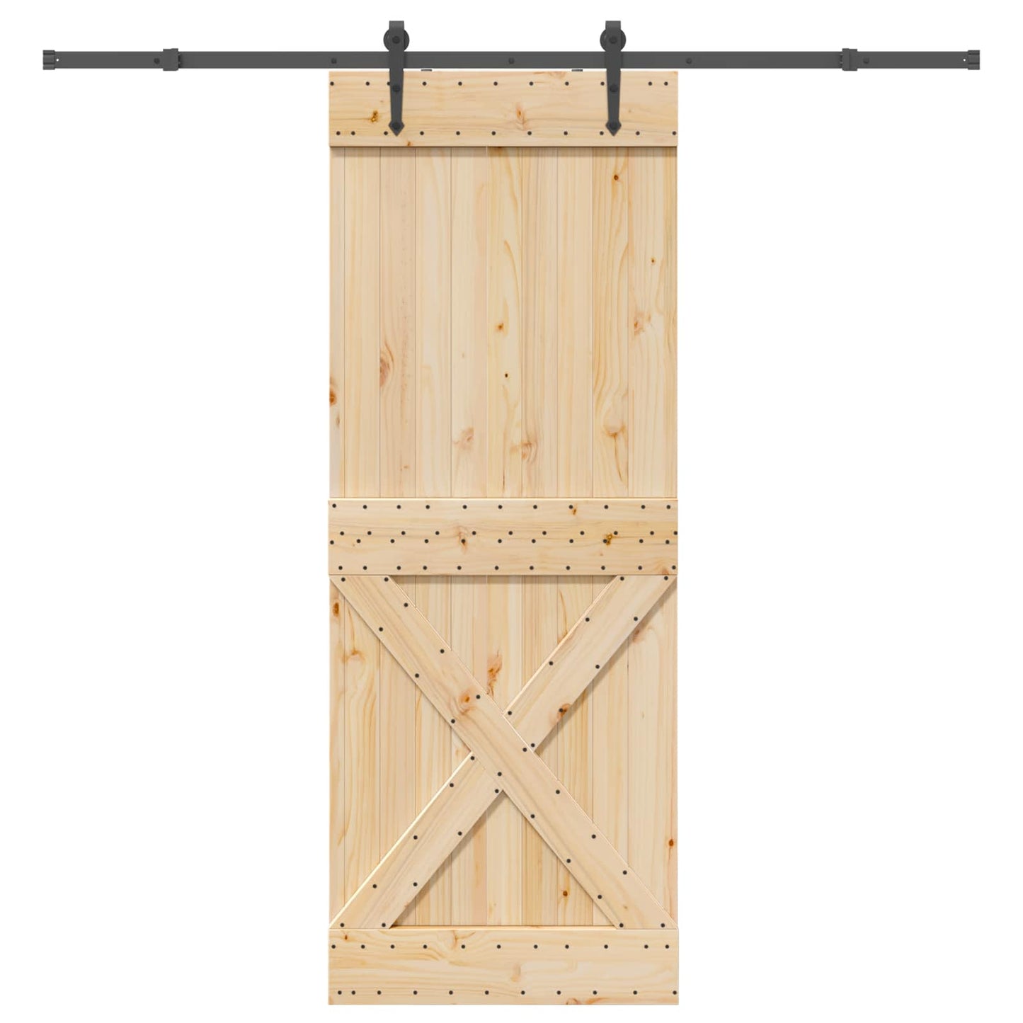 Csúszó ajtó NARVIK Természetes és Fekete 85 x 210 cm (213,5 cm)