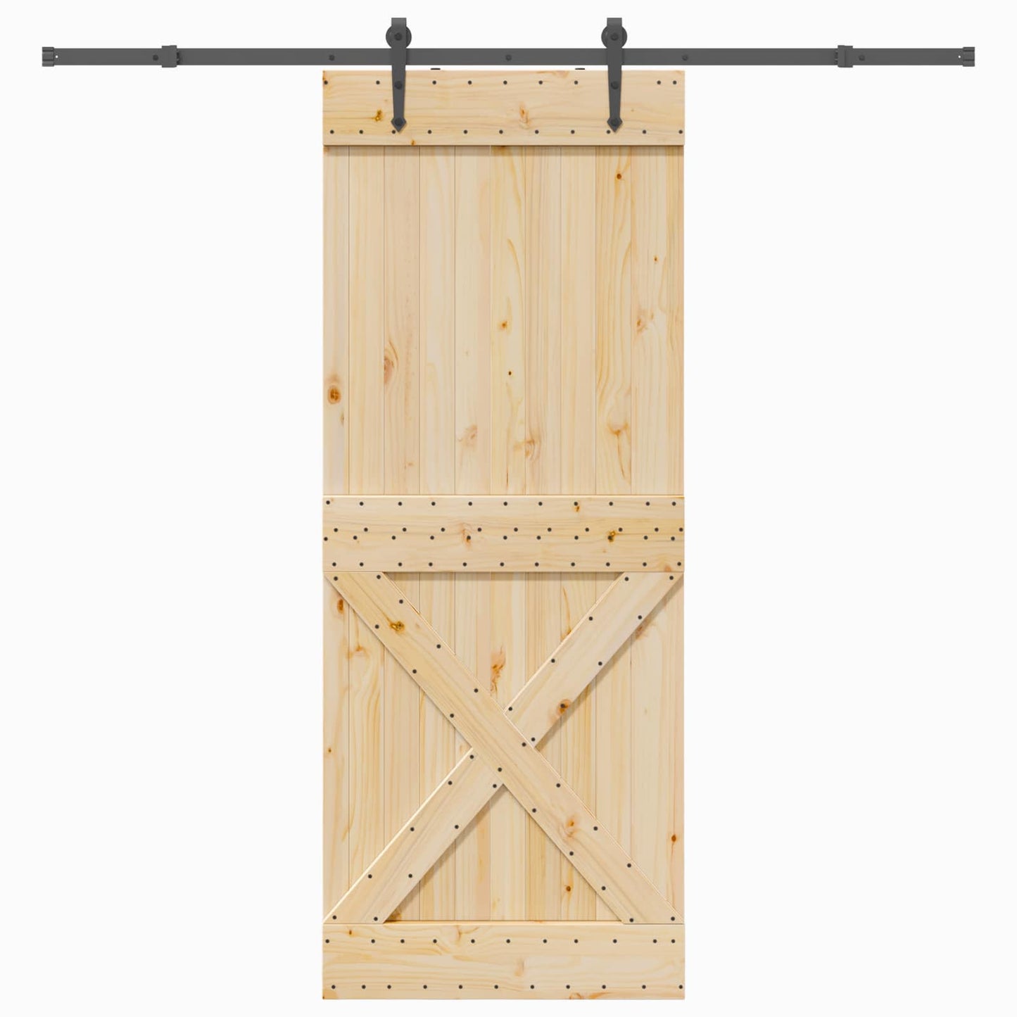Csúszó ajtó NARVIK Természetes és Fekete 90 x 210 cm (213,5 cm)