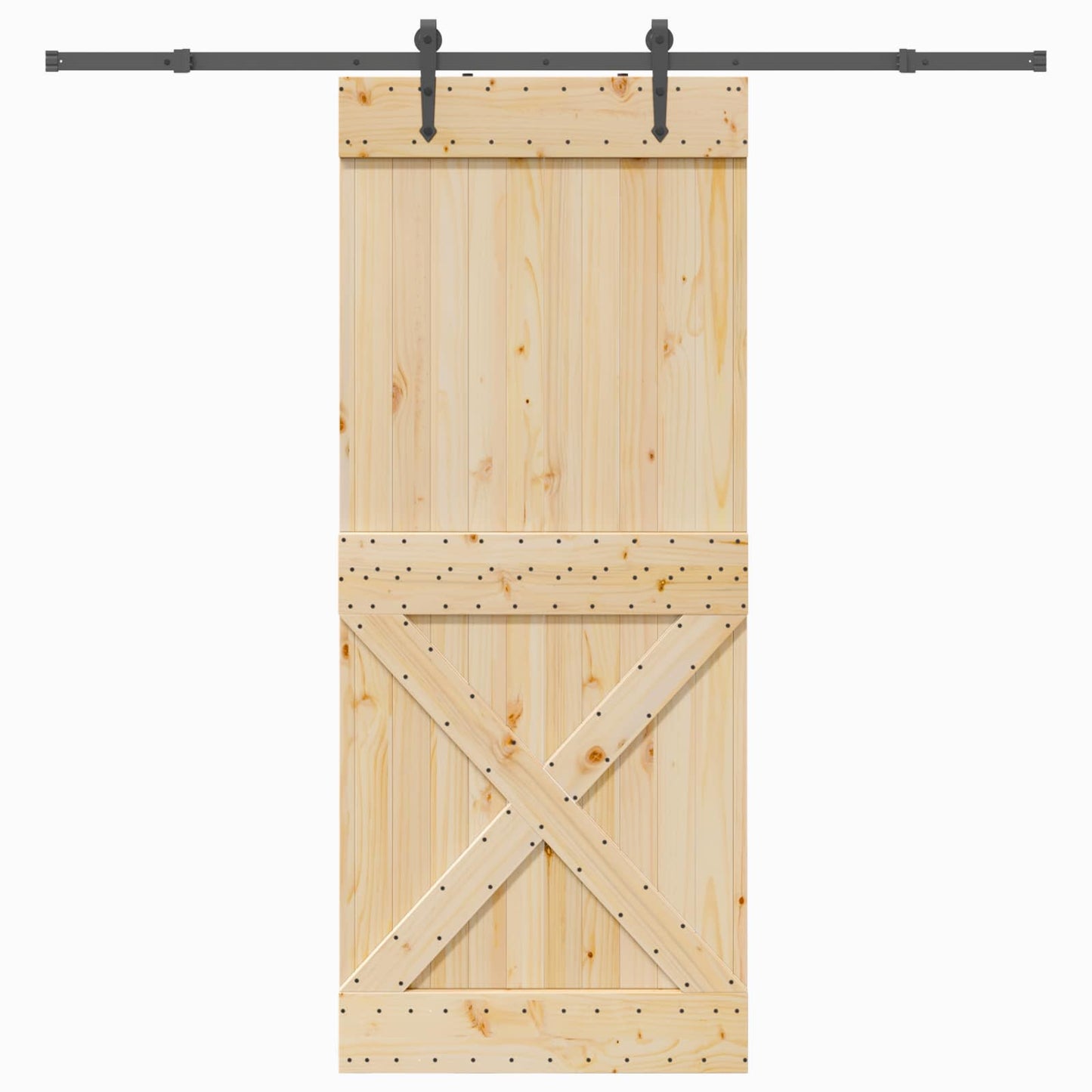 Csúszó ajtó NARVIK Természetes és Fekete 95 x 210 cm (213,5 cm)