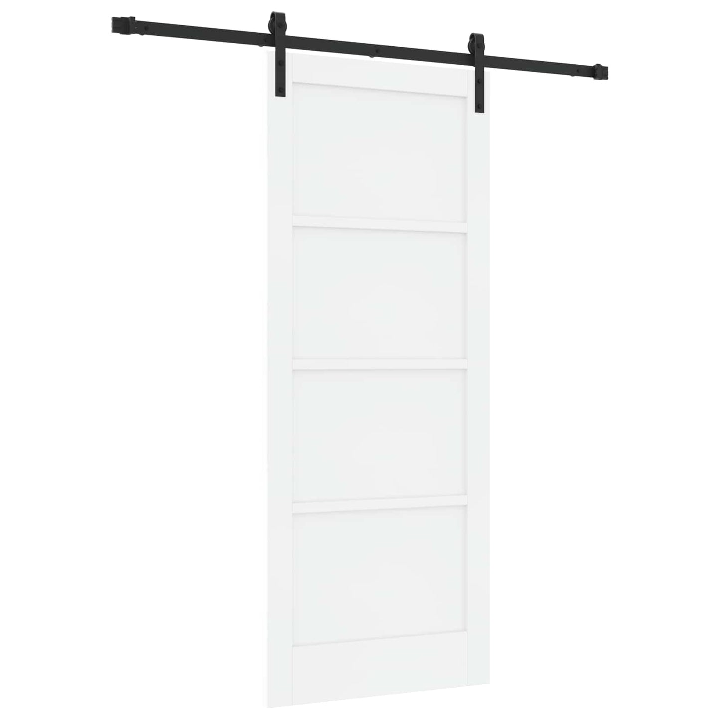 Csúszó ajtó Fehér és Fekete 83 x 202 cm Tömör Fenyőfa