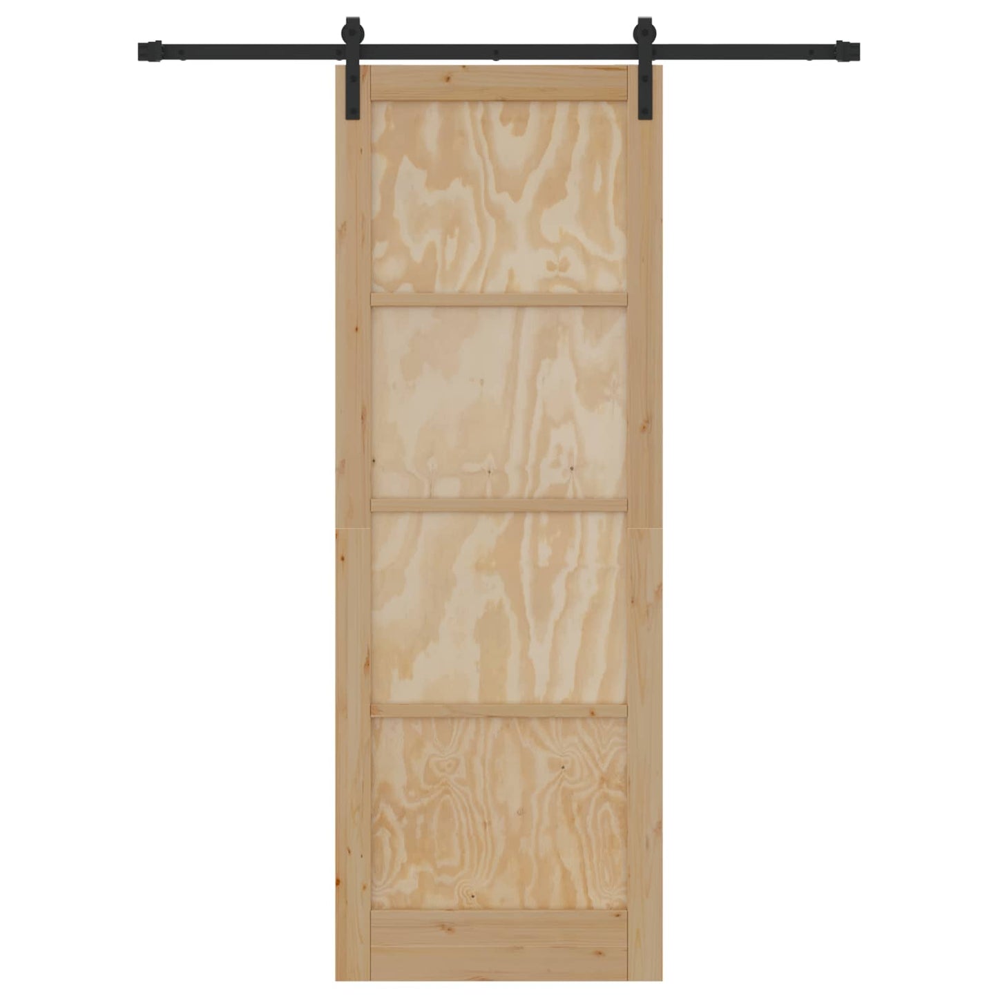 Csúszó ajtó Természetes és Fekete 83 x 232 cm Tömör Fenyőfa
