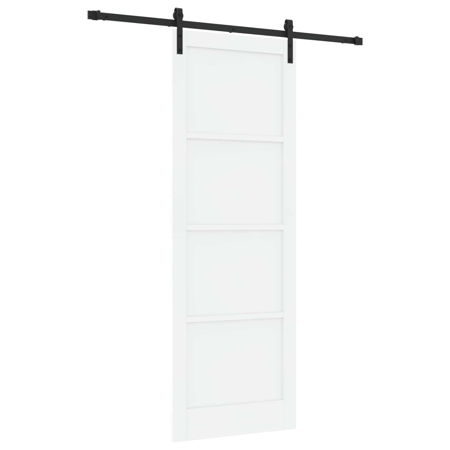Csúszó ajtó Fehér és Fekete 83 x 232 cm Tömör Fenyőfa