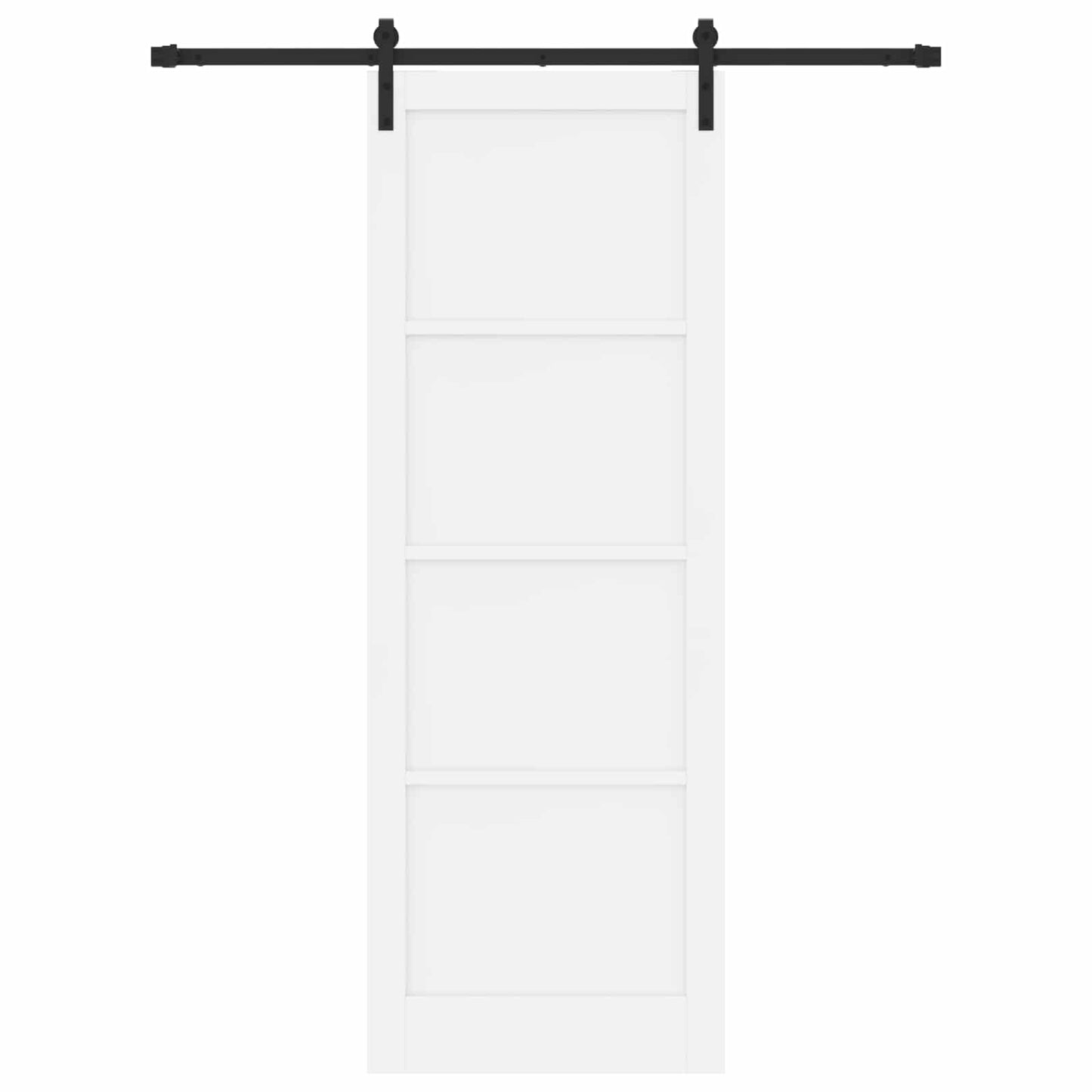 Csúszó ajtó Fehér és Fekete 83 x 232 cm Tömör Fenyőfa