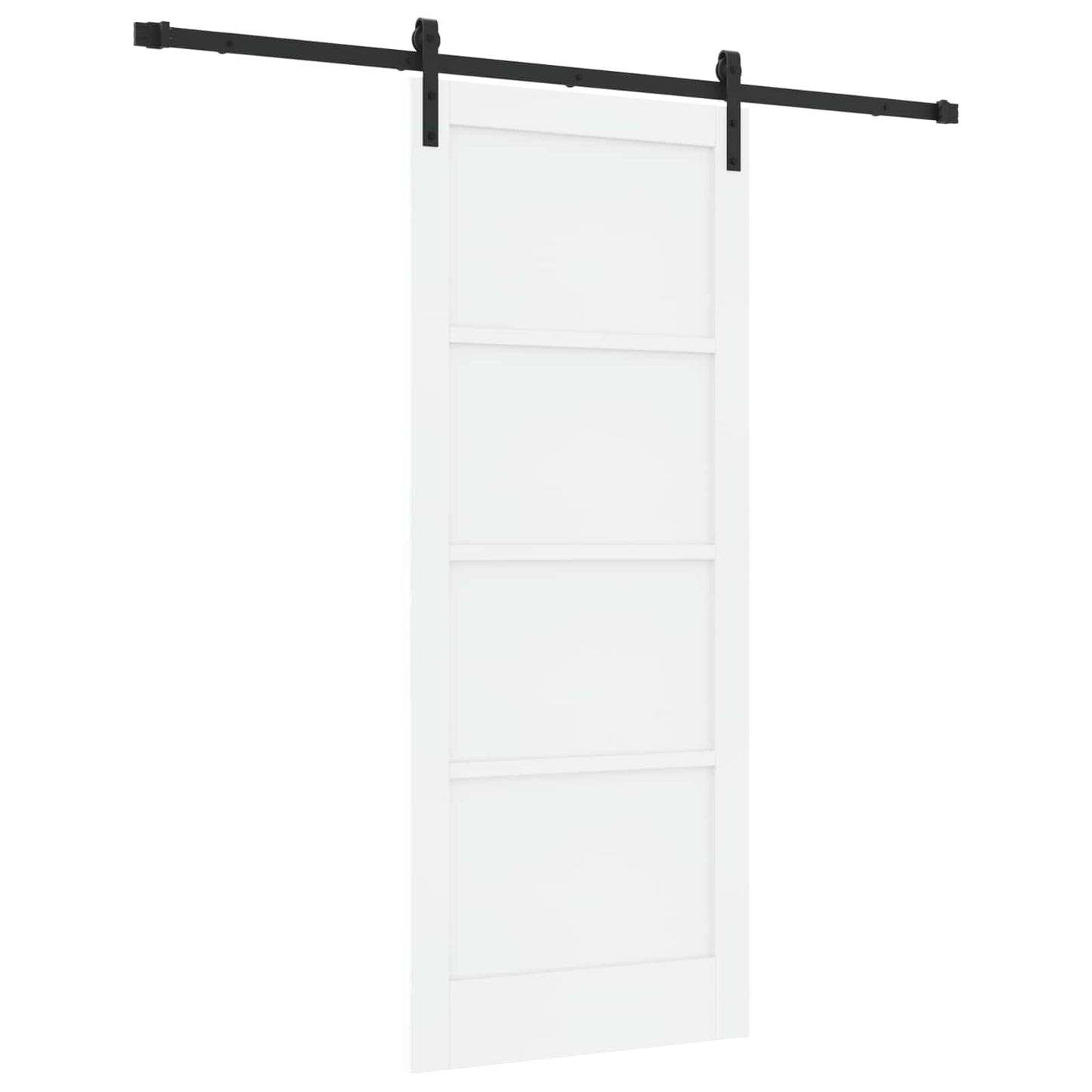Csúszó ajtó Fehér és Fekete 83 x 202 cm Tömör Fenyőfa