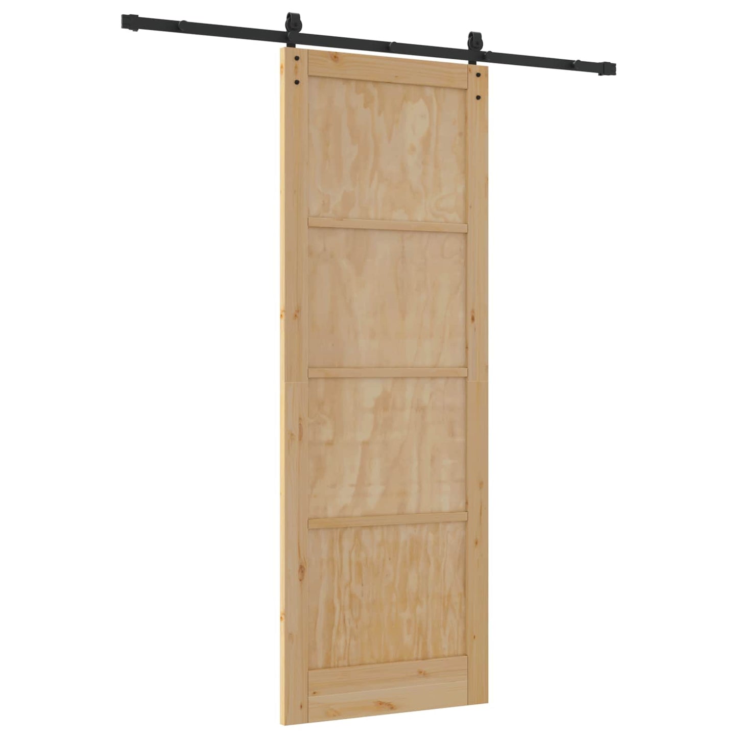Csúszó ajtó Természetes és Fekete 83 x 232 cm Tömör Fenyőfa