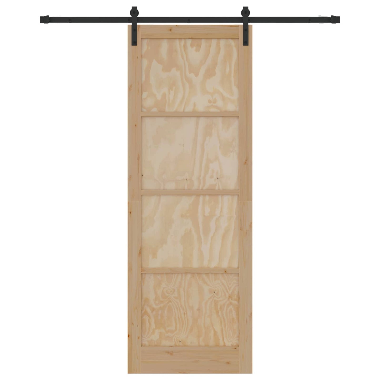 Csúszó ajtó Természetes és Fekete 83 x 232 cm Tömör Fenyőfa