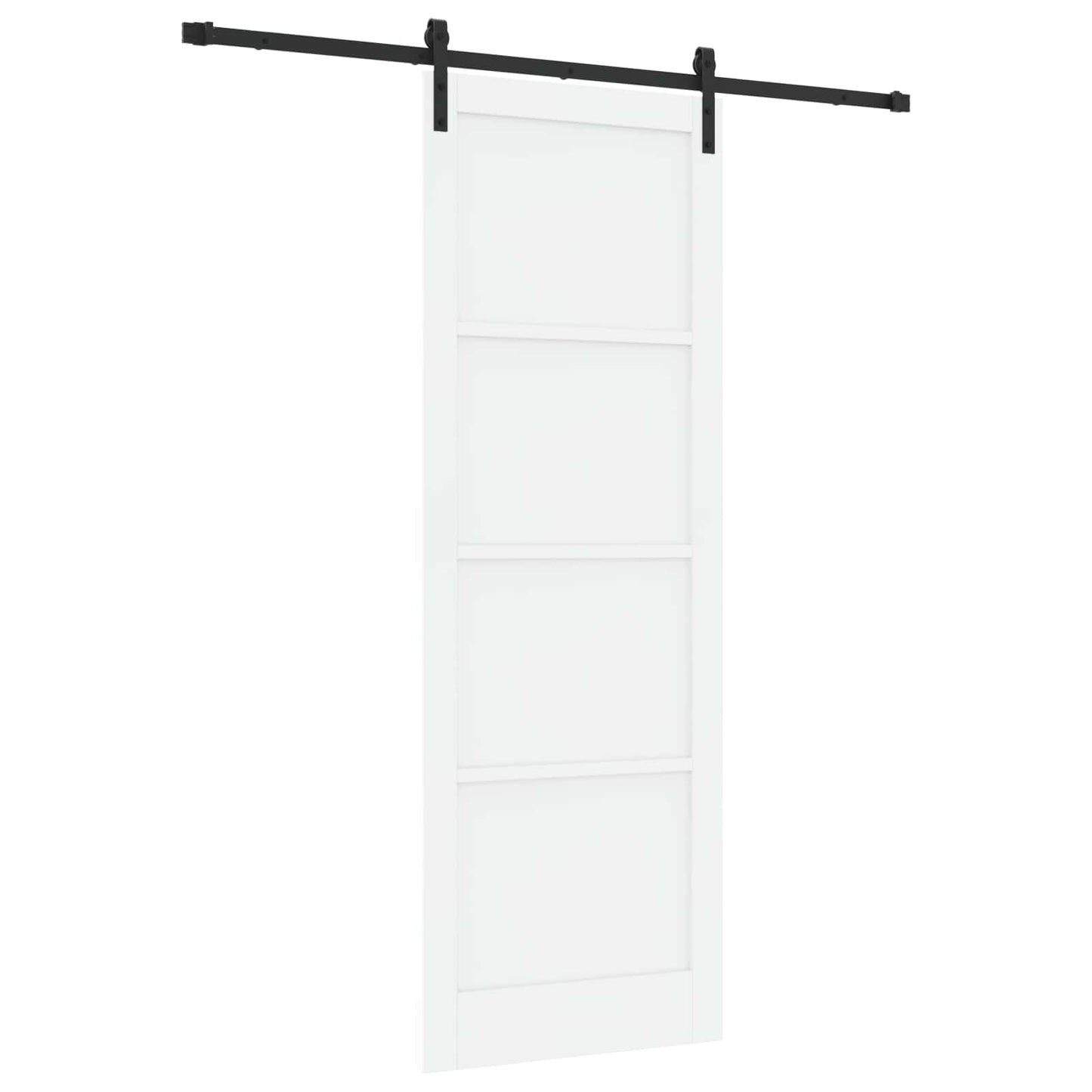 Csúszó ajtó Fehér és Fekete 83 x 232 cm Tömör Fenyőfa