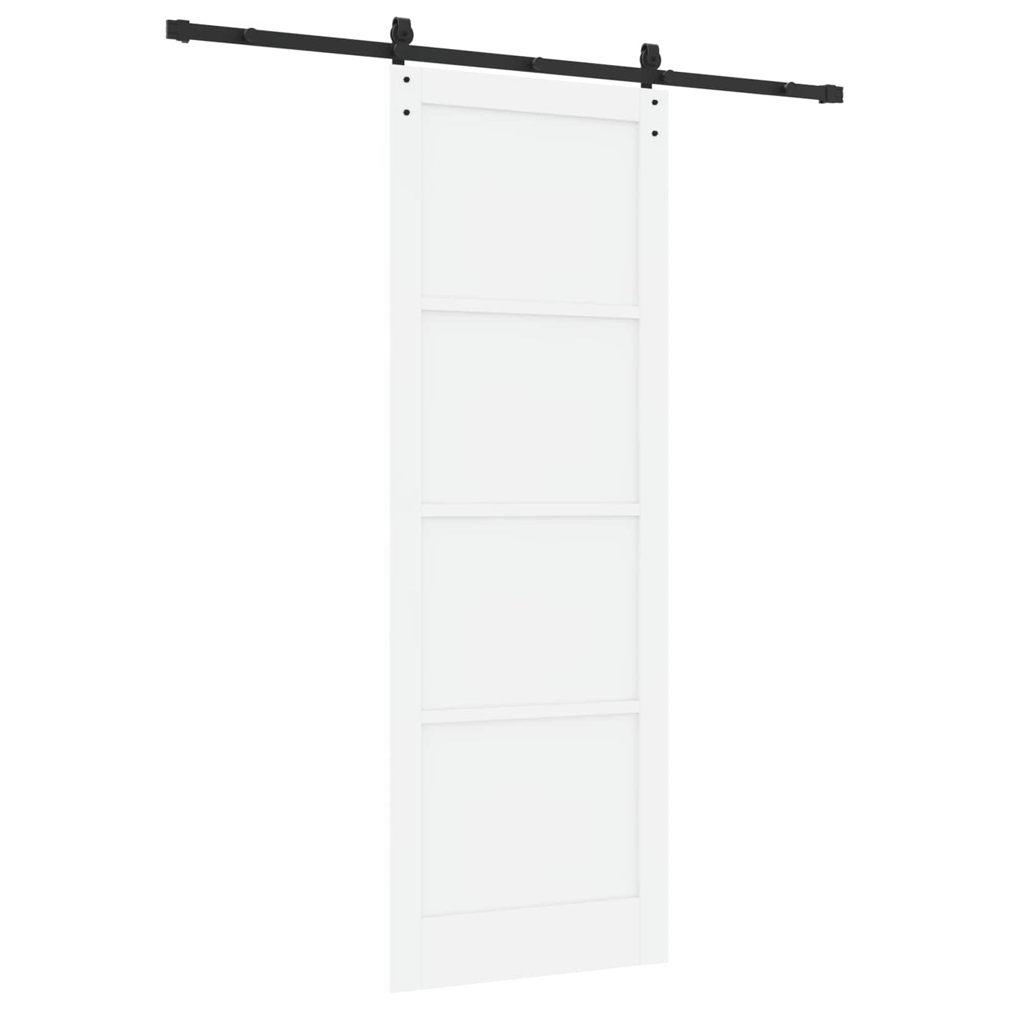 Csúszó ajtó Fehér és Fekete 83 x 232 cm Tömör Fenyőfa