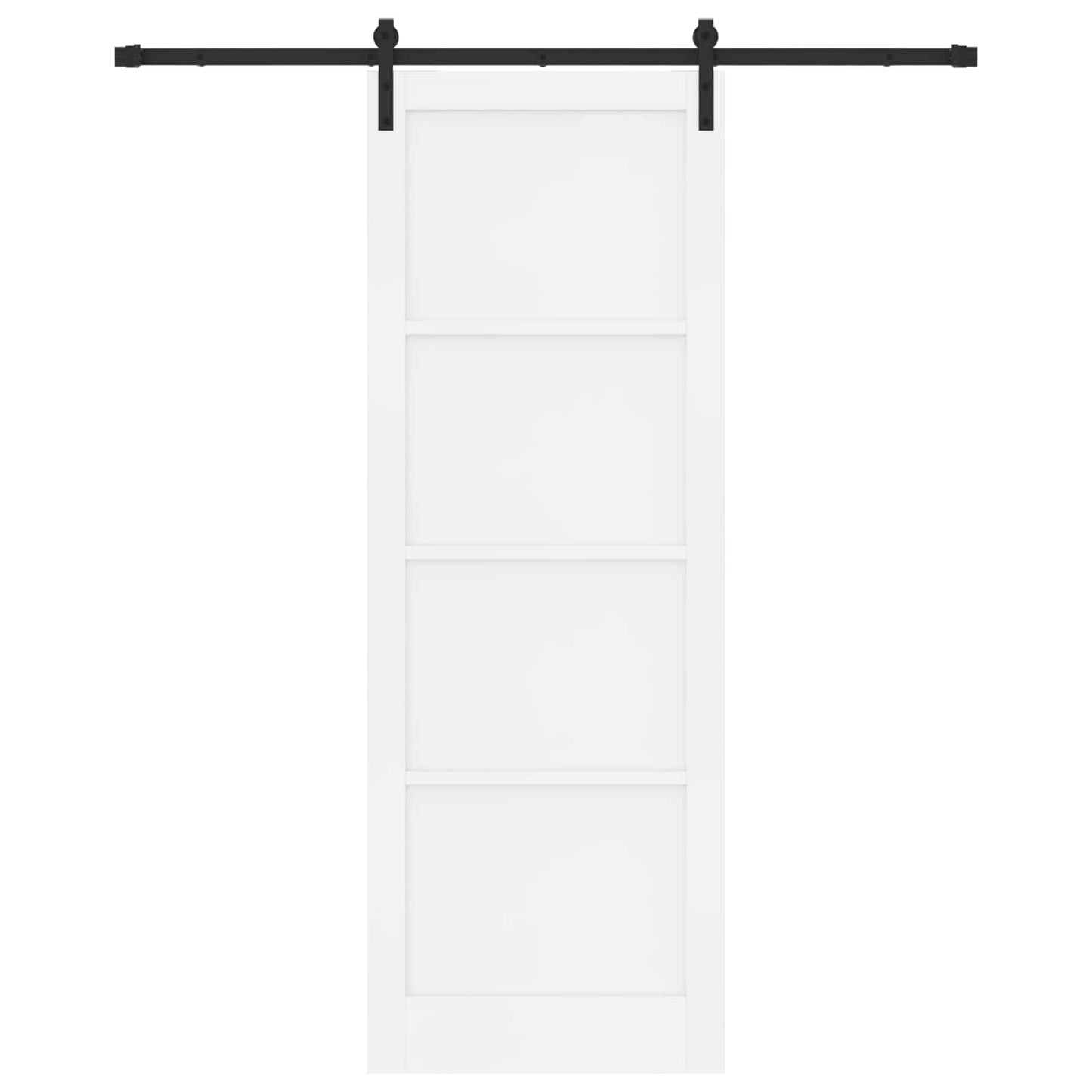 Csúszó ajtó Fehér és Fekete 83 x 232 cm Tömör Fenyőfa