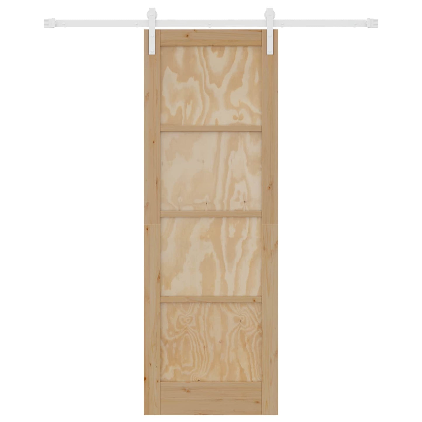 Csúszó ajtó Természetes és Fehér 73,5 x 211 cm Tömör Fenyőfa