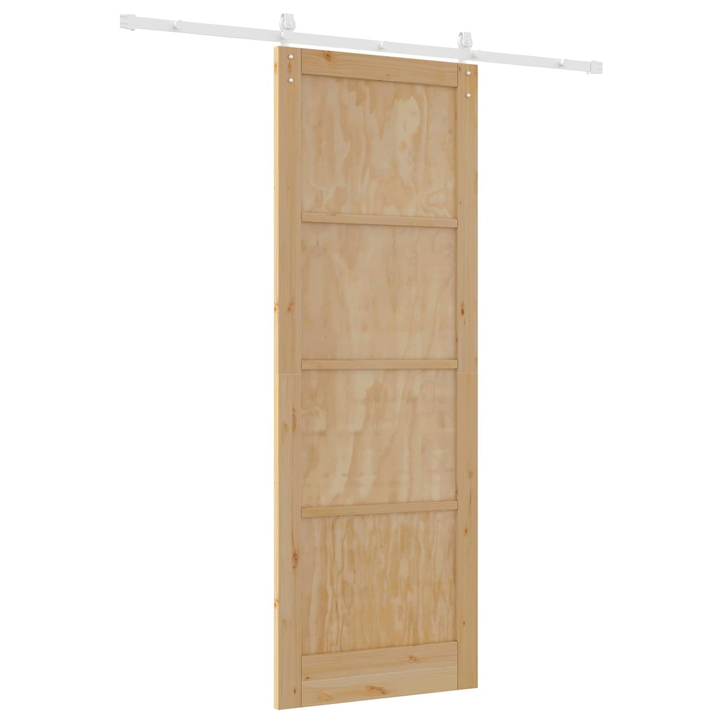 Csúszó ajtó Természetes és Fehér 83 x 232 cm Tömör Fenyőfa
