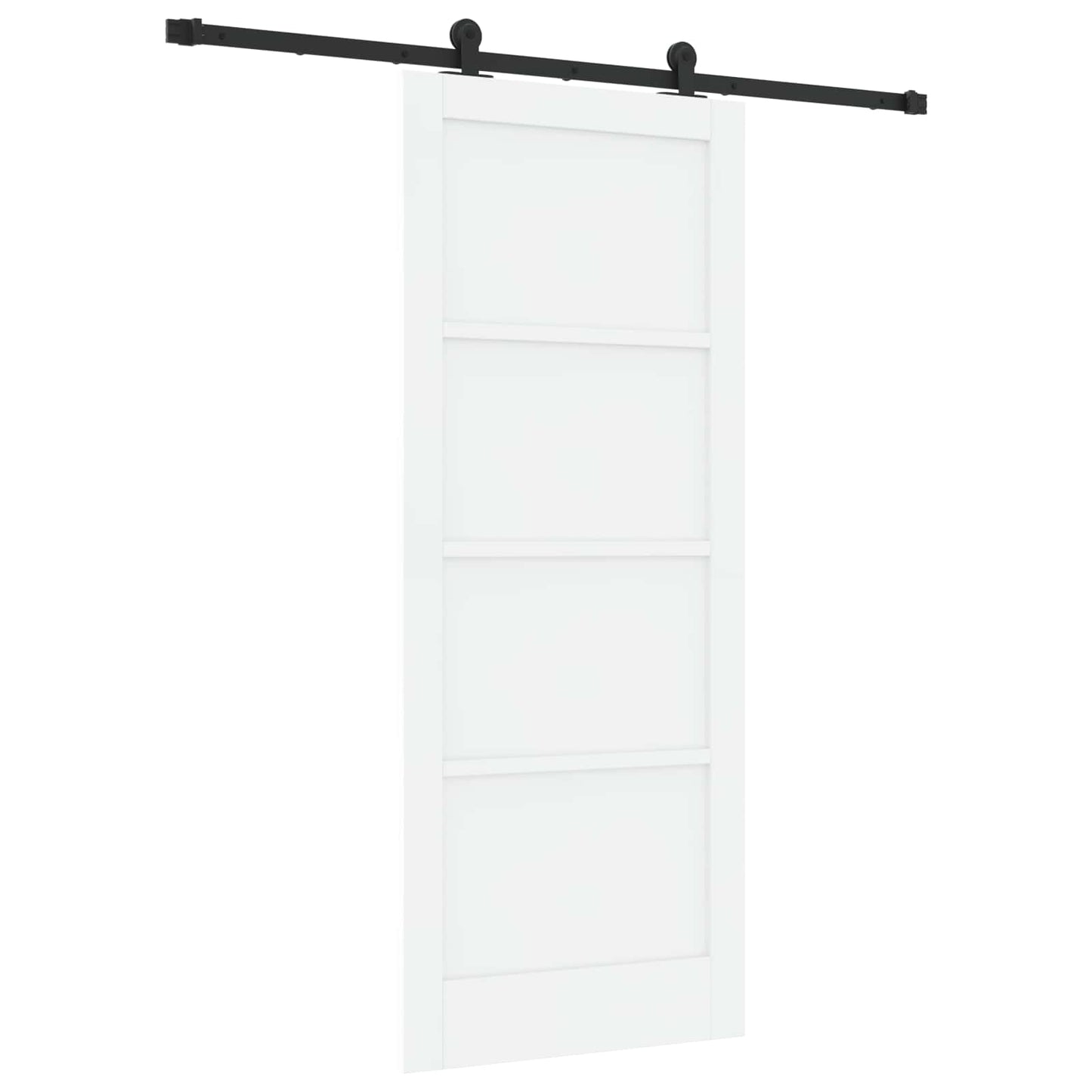 Csúszó ajtó Fehér és Fekete 83 x 202 cm Tömör Fenyőfa